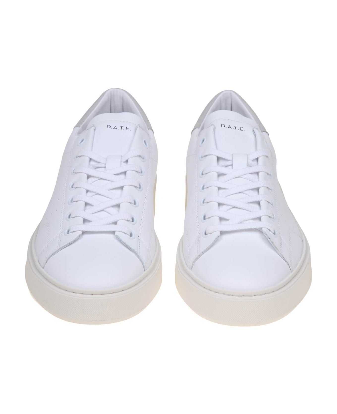D.A.T.E. Levante In White And Gray Leather - White/Grey スニーカー
