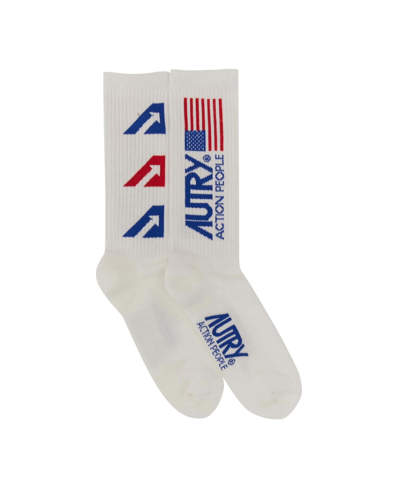 Autry Jaquard Logo Sock - WHITE