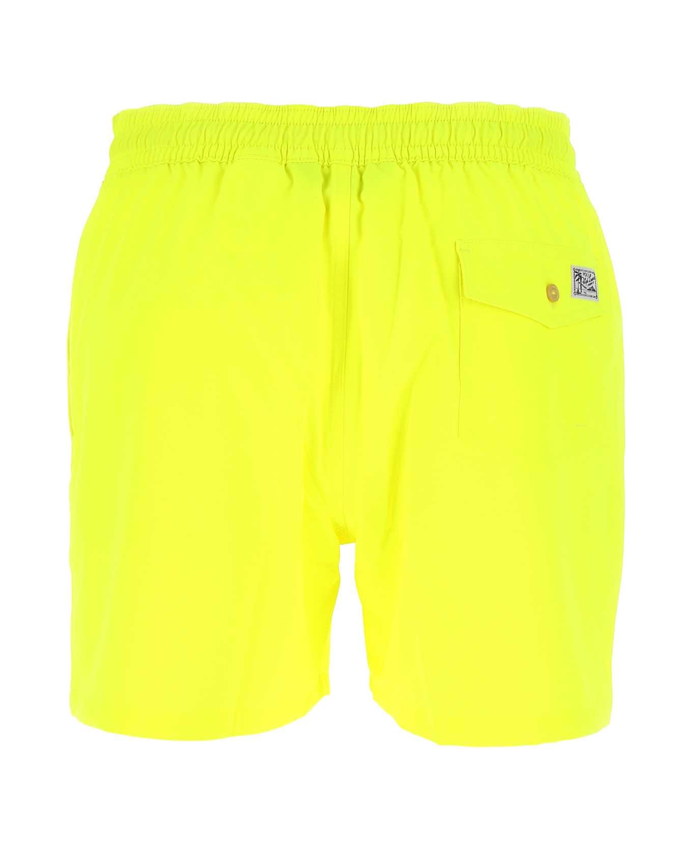 Polo Ralph Lauren Fluo Yellow Stretch Polyester Swimming Shorts - 039