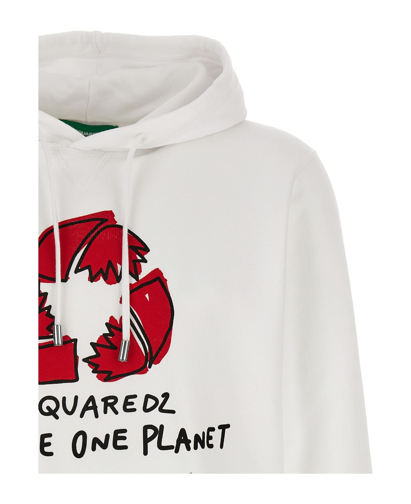 Dsquared2 One Life One Planet 'recycled Leaf' Hoodie - White