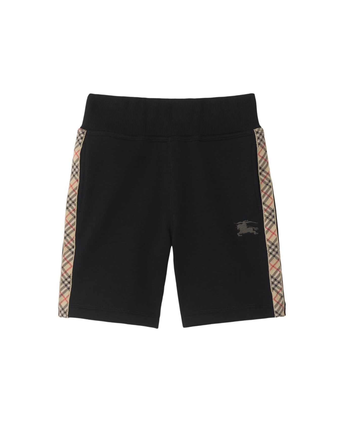 Burberry Kids Checked Cotton Shorts - Black
