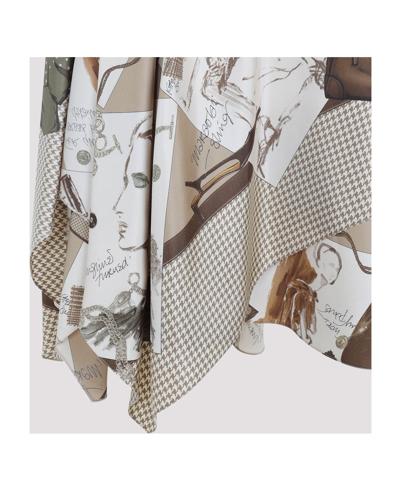 Ralph Lauren Glenn Knee Midi Skirt - Tan Multi
