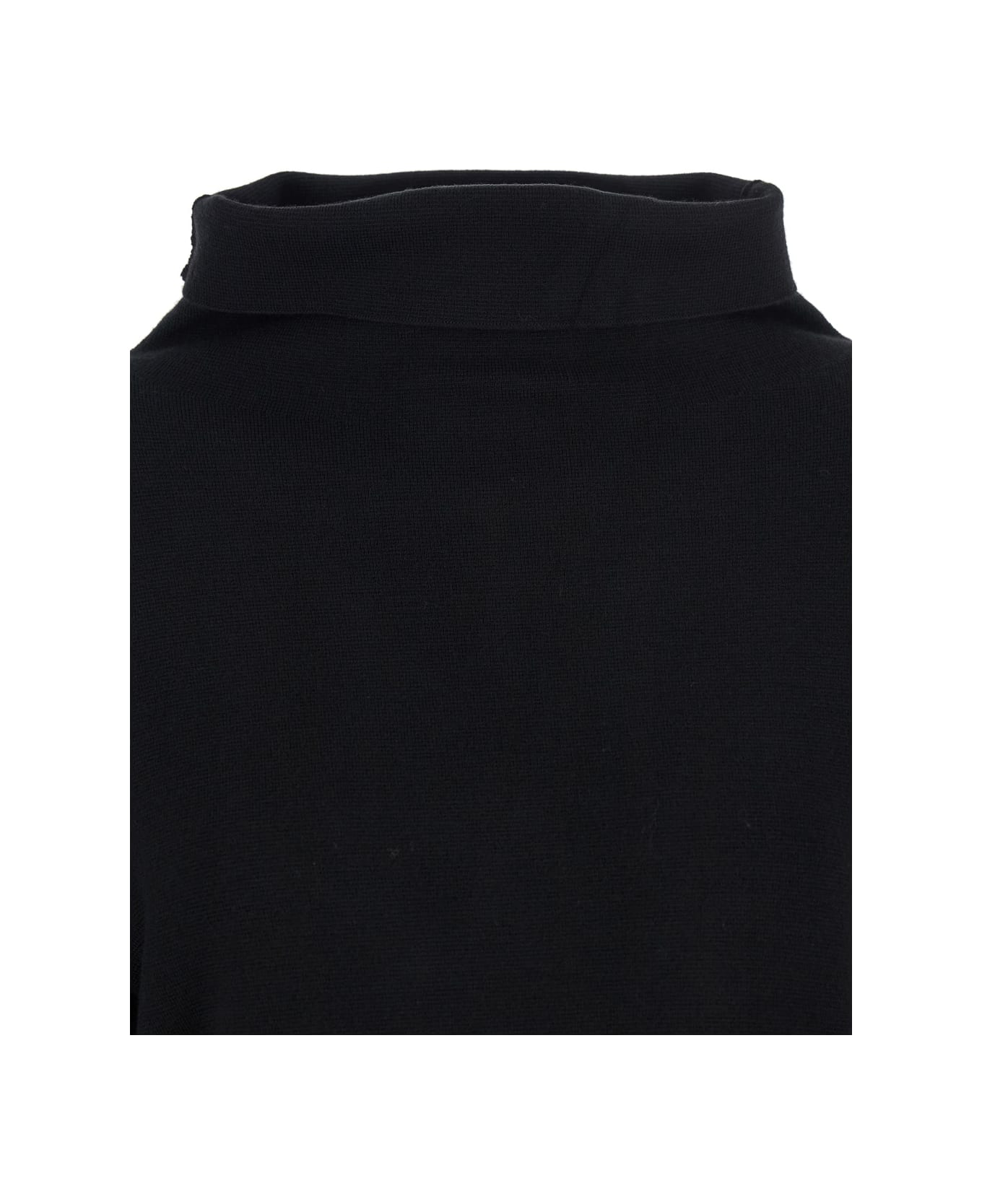 Parosh Black Sweater With High Neck In Wool And Cashmere Woman - Black