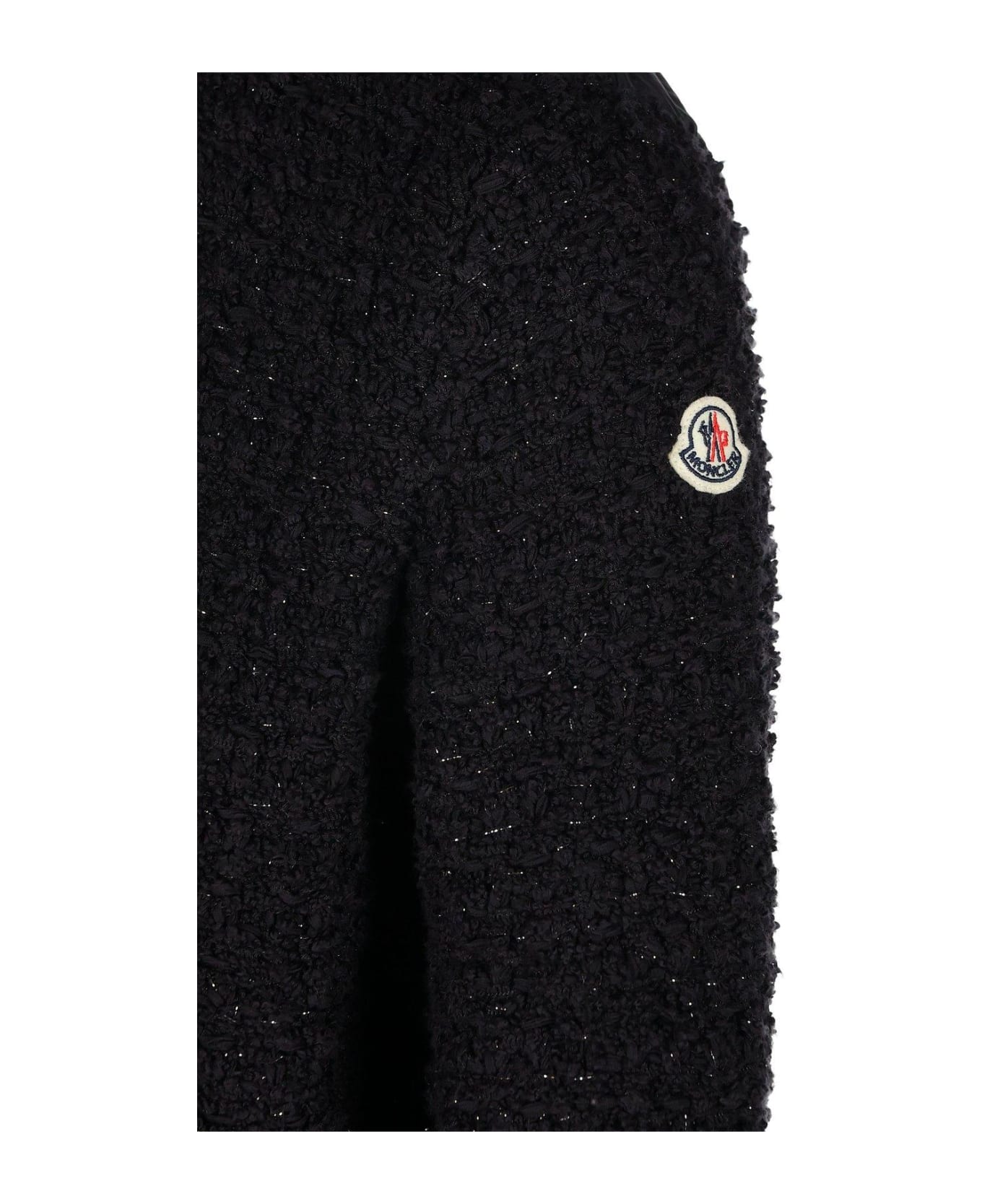 Moncler Panelled Tweed Padded Cardigan - Black カーディガン
