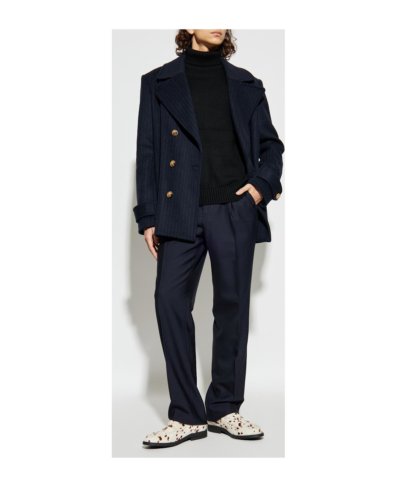 Balmain Wool Coat - BLUE