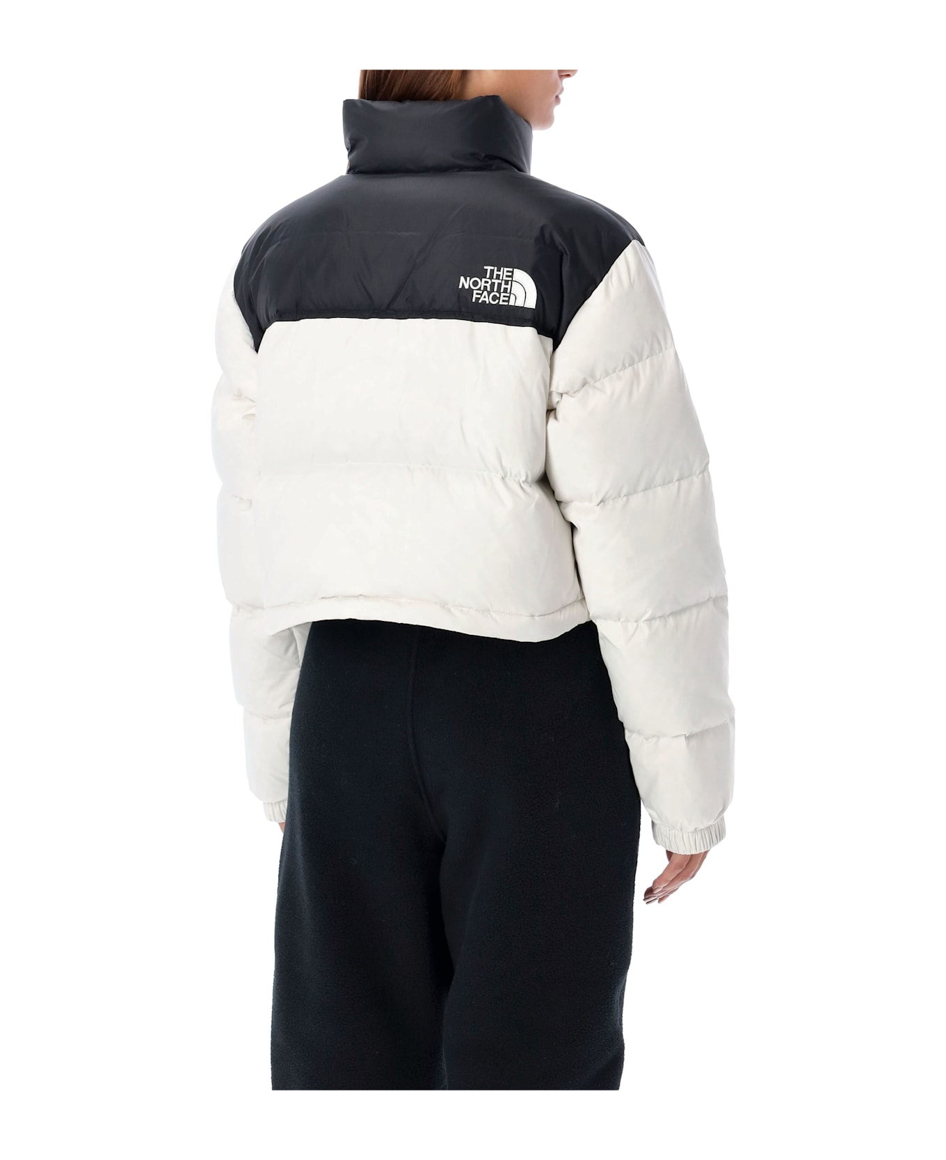 The North Face Nuptse Short Jacket - WHITE DUNE/TNF BLACK