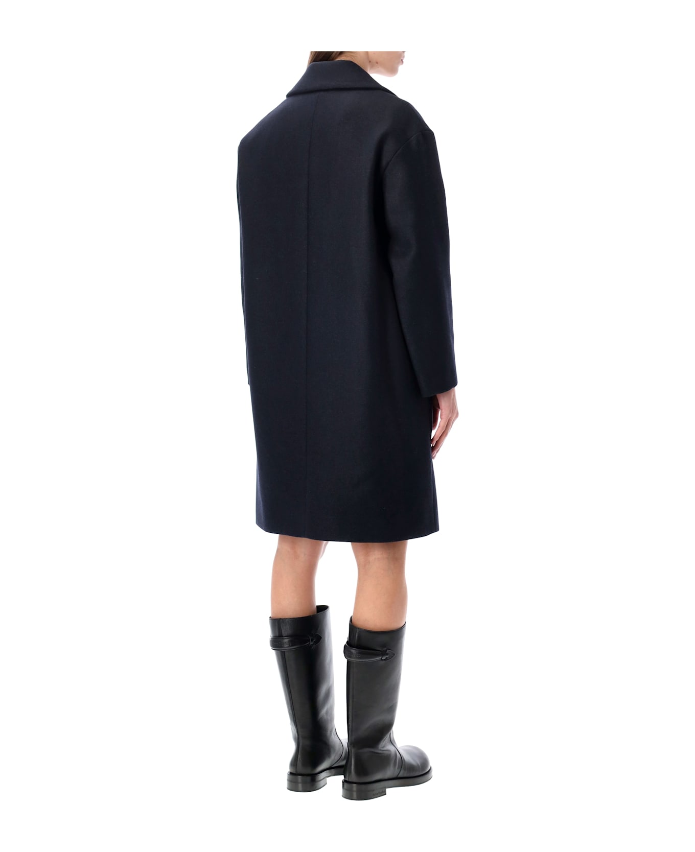 A.P.C. Ninon Navy Wool Coat - DARK NAVY