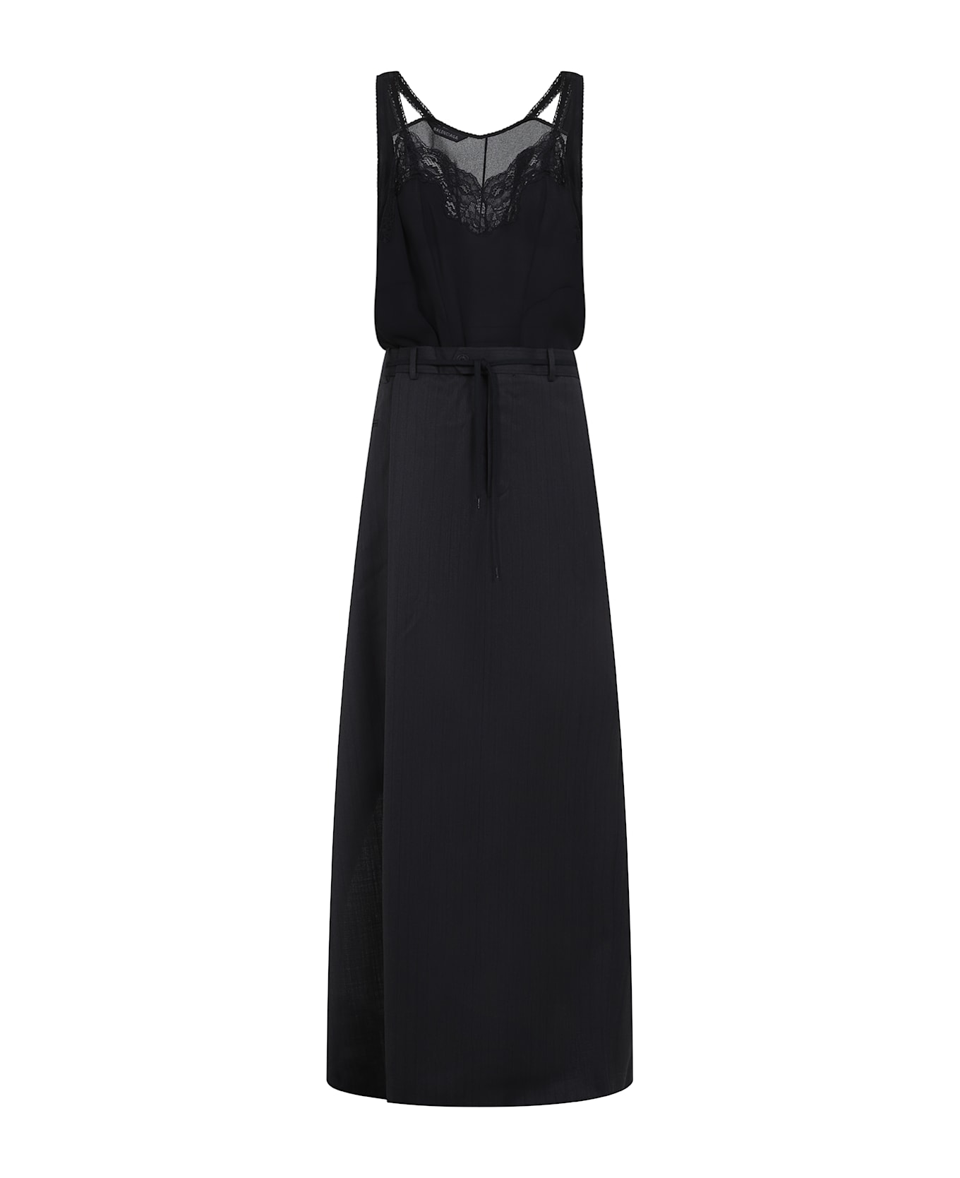 Balenciaga Patched Slip Dress - Black