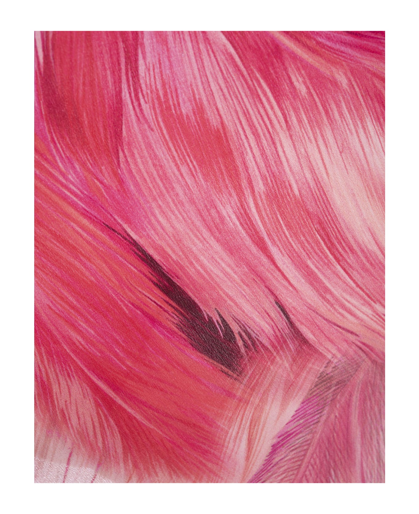 Roberto Cavalli Short Caftan With Plumage Print In Pink - Pink