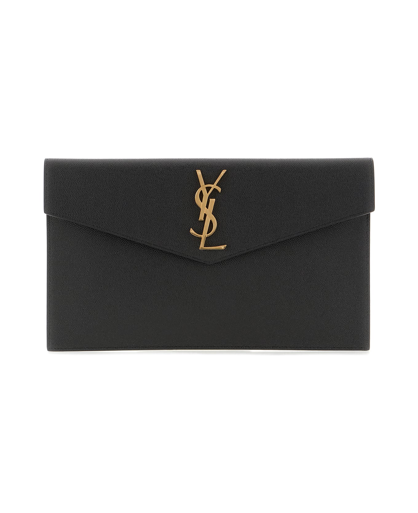 Saint Laurent Black Leather Clutch - BLACK