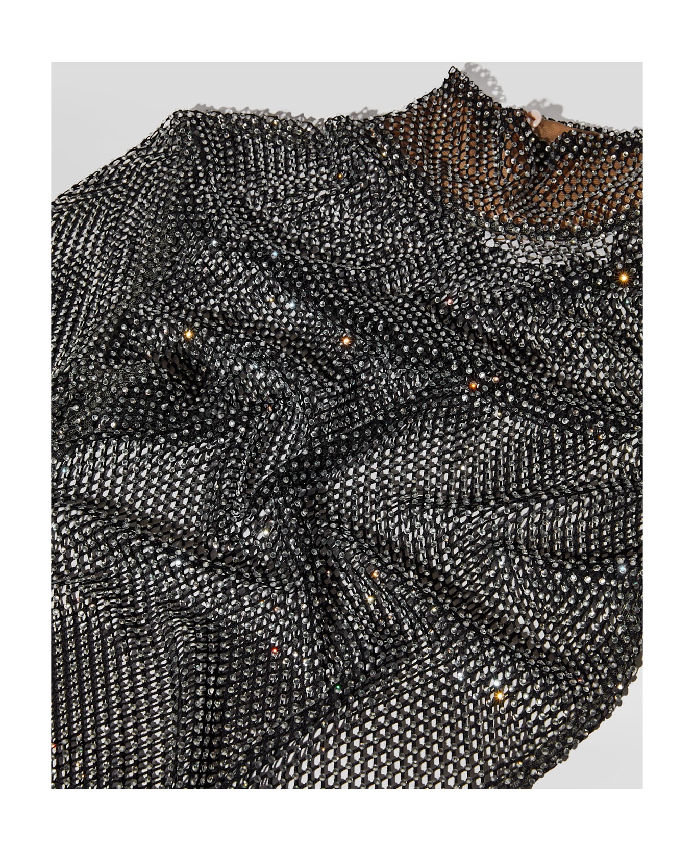 Genny Mesh Long Sleeves Dress - Black