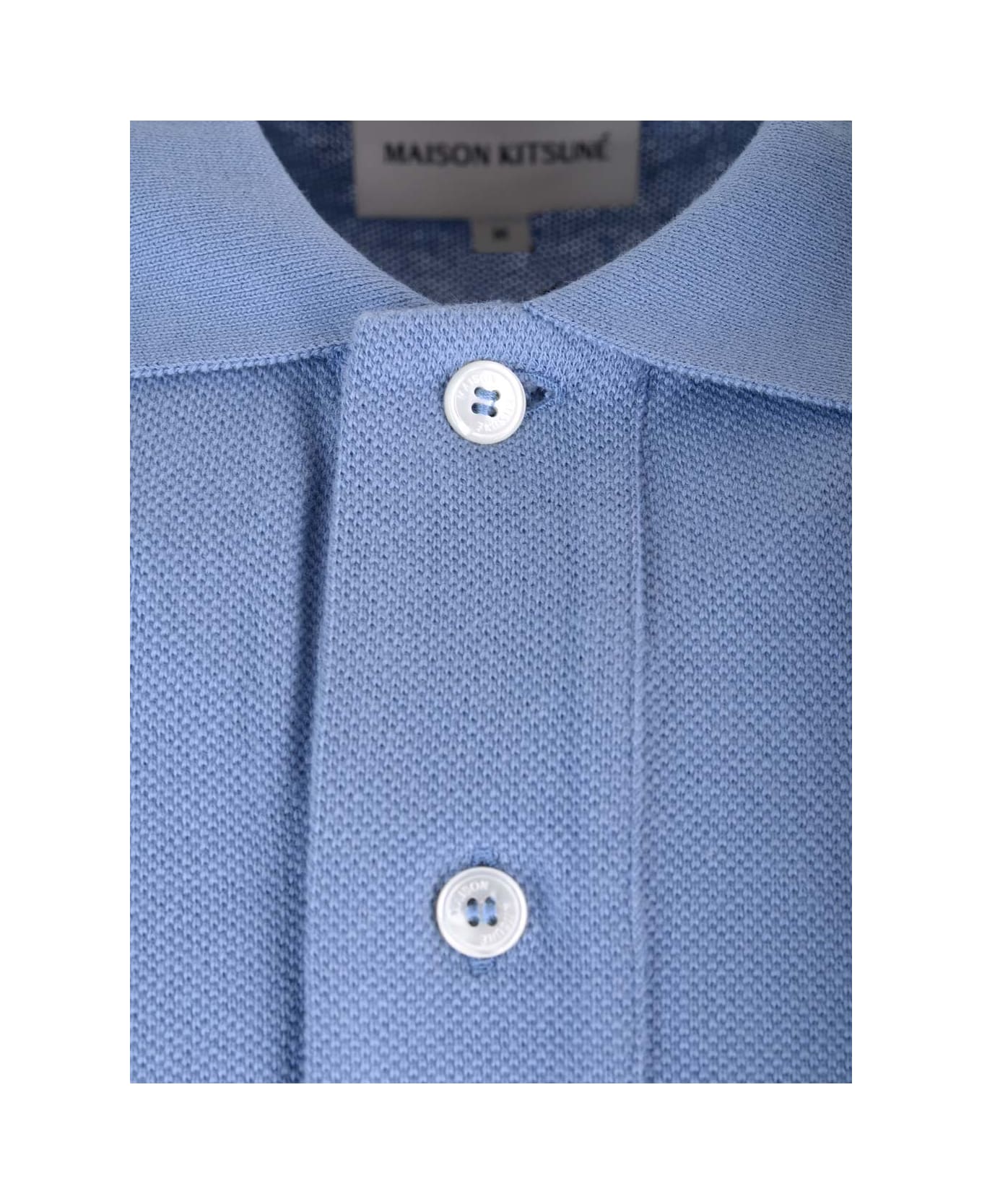 Maison Kitsuné Relaxed Fit Polo Shirt - Clear Blue