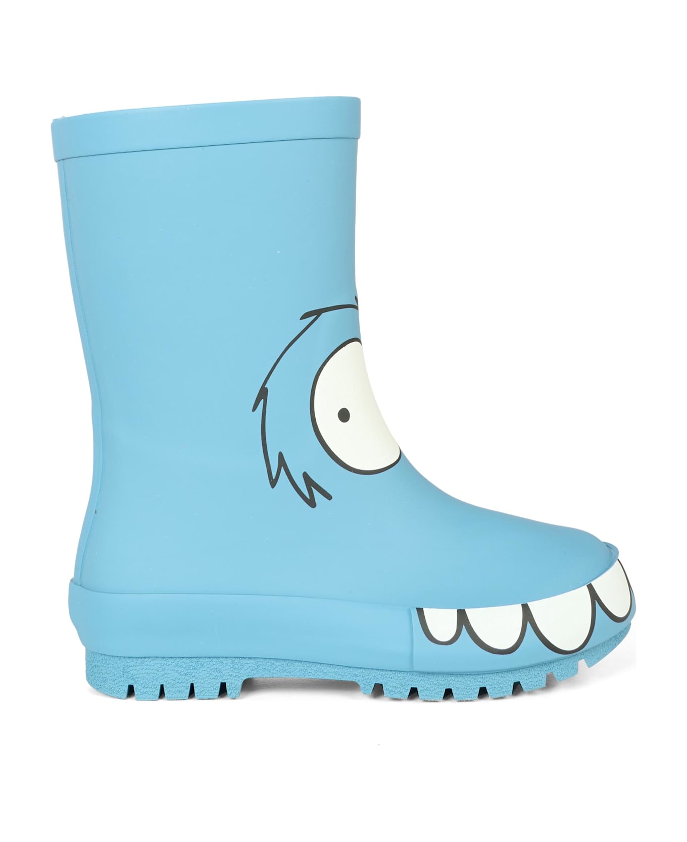 Stella McCartney Kids Light Blue Rain Boots For Boy With Yeti Print - Light Blue