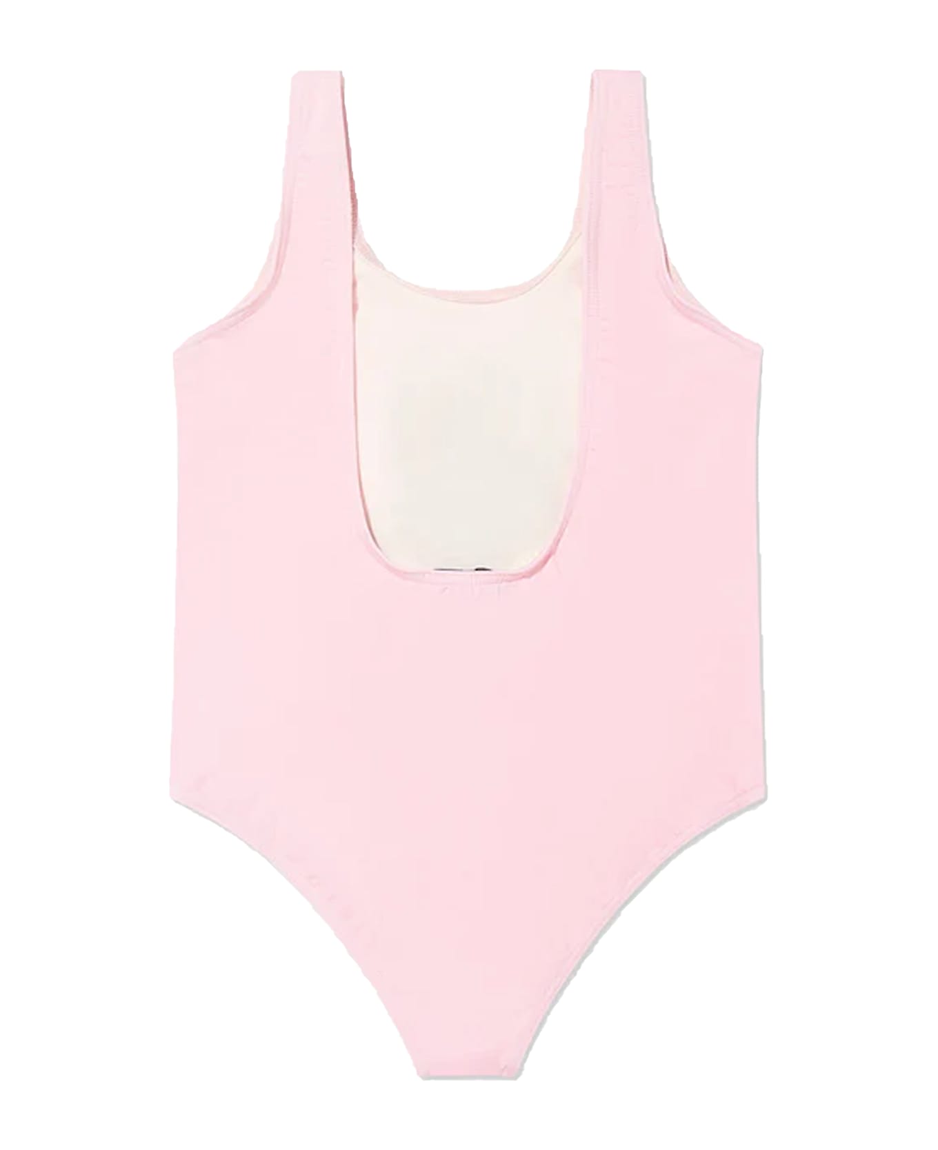 Moschino Pink Swimsuit For Baby Girl With Teddy Bear And Black Logo - Pink