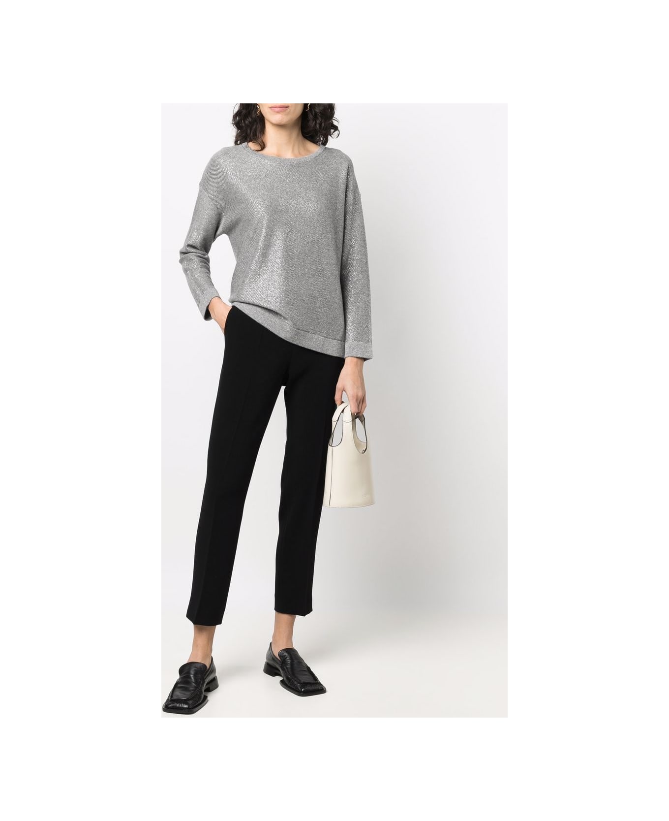 Alberto Biani Cropped Tailored Trousers - Black