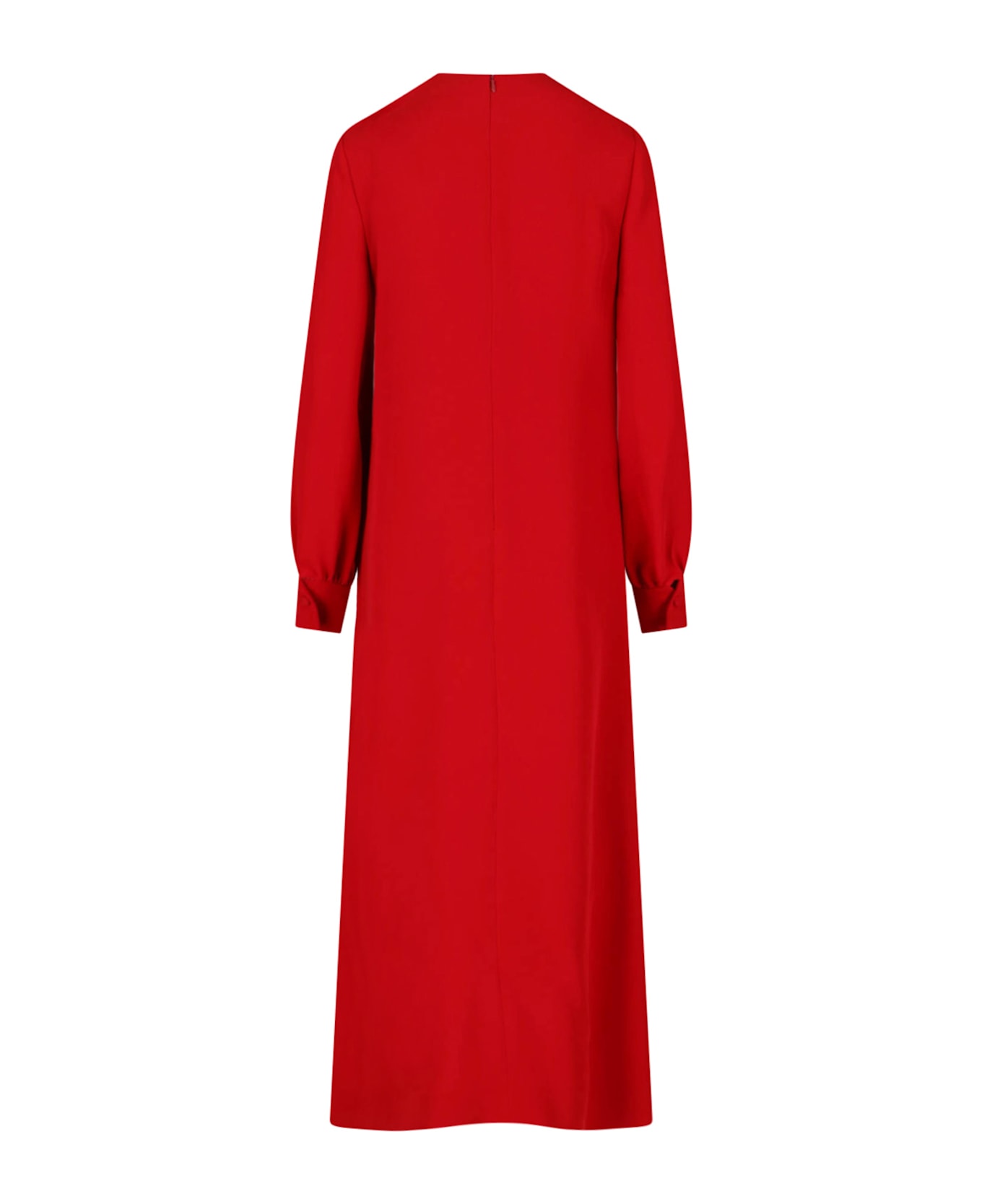 Valentino Maxi Silk Dress With Shawl - Red