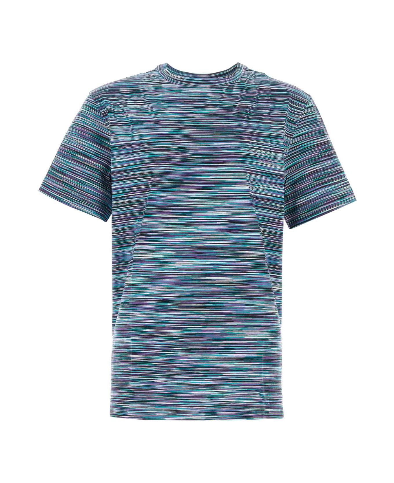 Missoni Embroidered Cotton T-shirt - BUEPURPLE