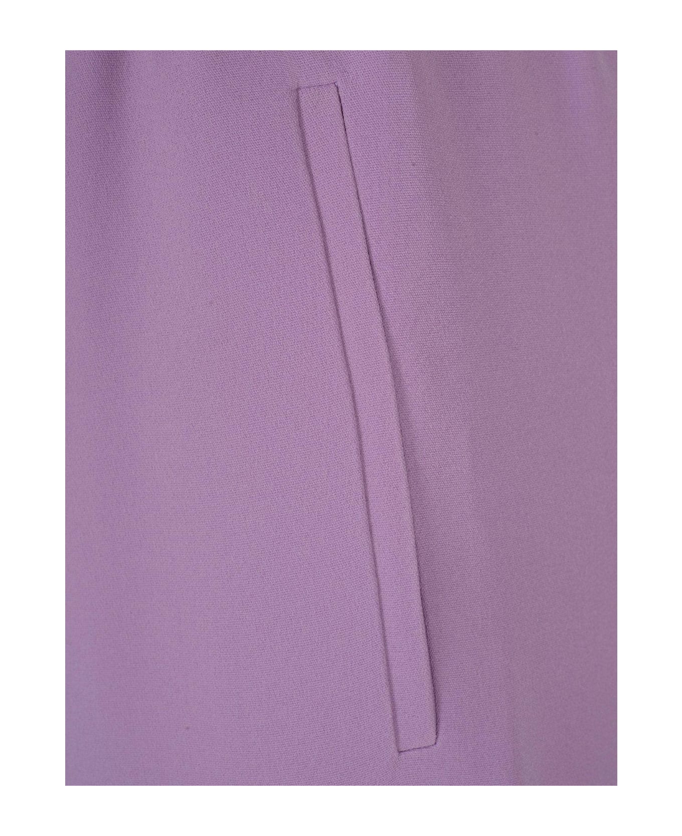 Valentino High Waist Straight Leg Trousers - Lilac