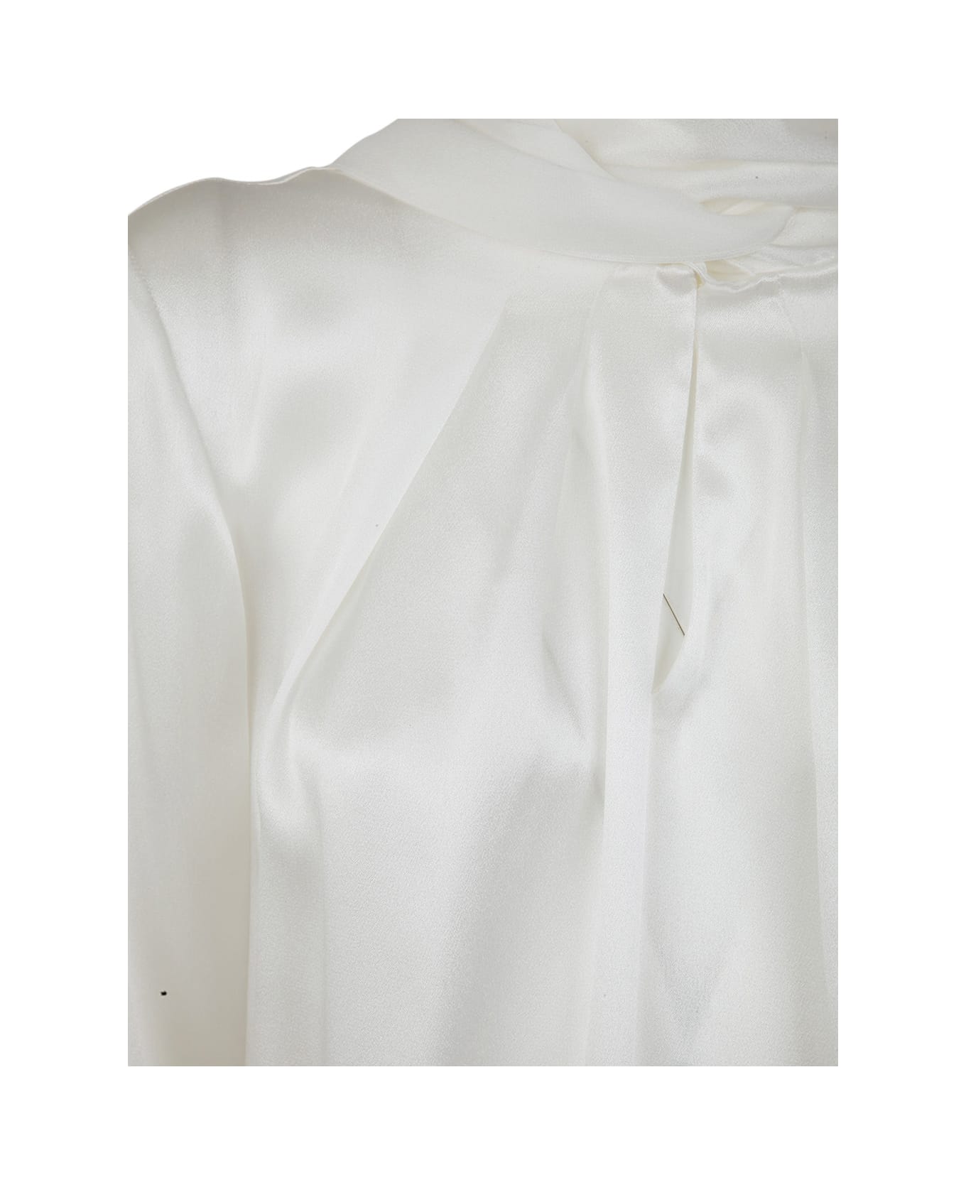 Alberta Ferretti Shirt With Scarf - White ブラウス