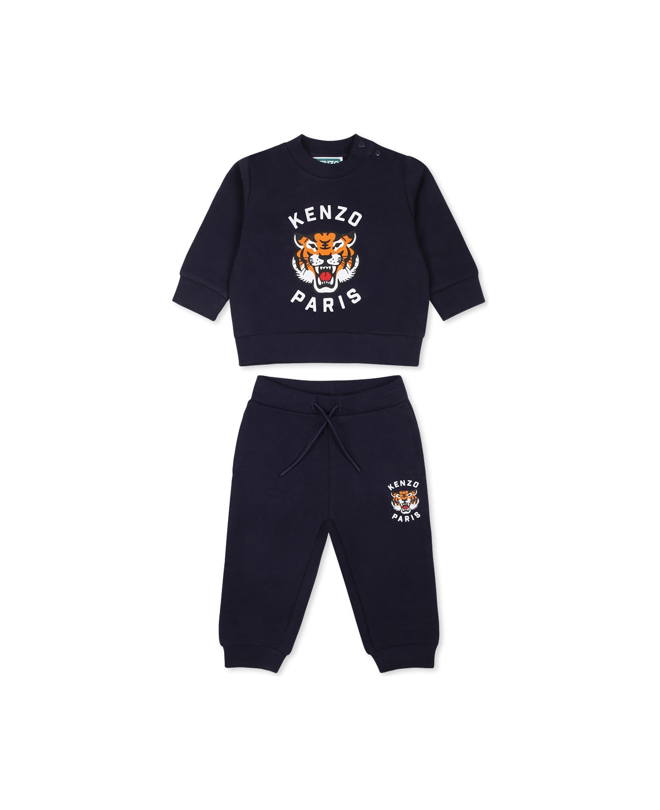 Kenzo Kids Blue Suit For Baby Boy With Lucky Tiger - Blue