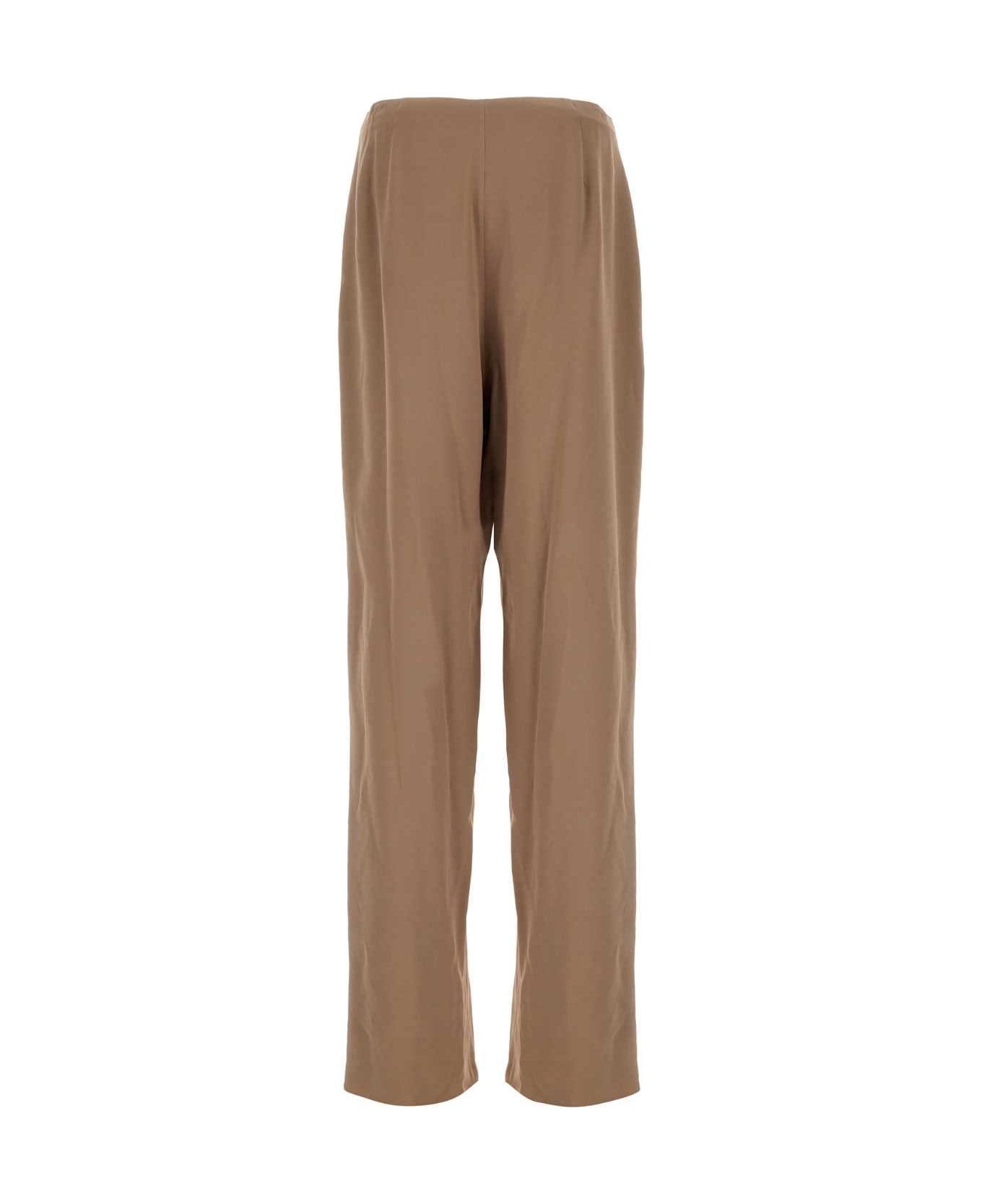 Saint Laurent Beige Crepe Pant - CAPPUCCINO