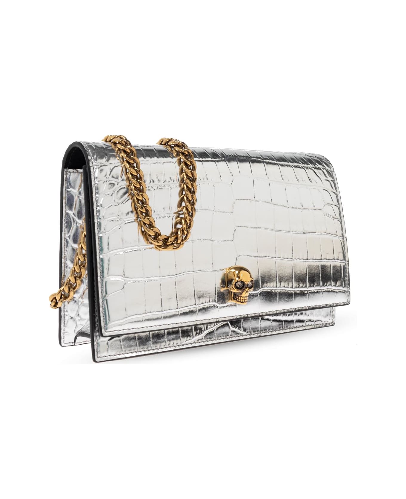 Alexander McQueen Shoulder Bag `small Skull` - SILVER