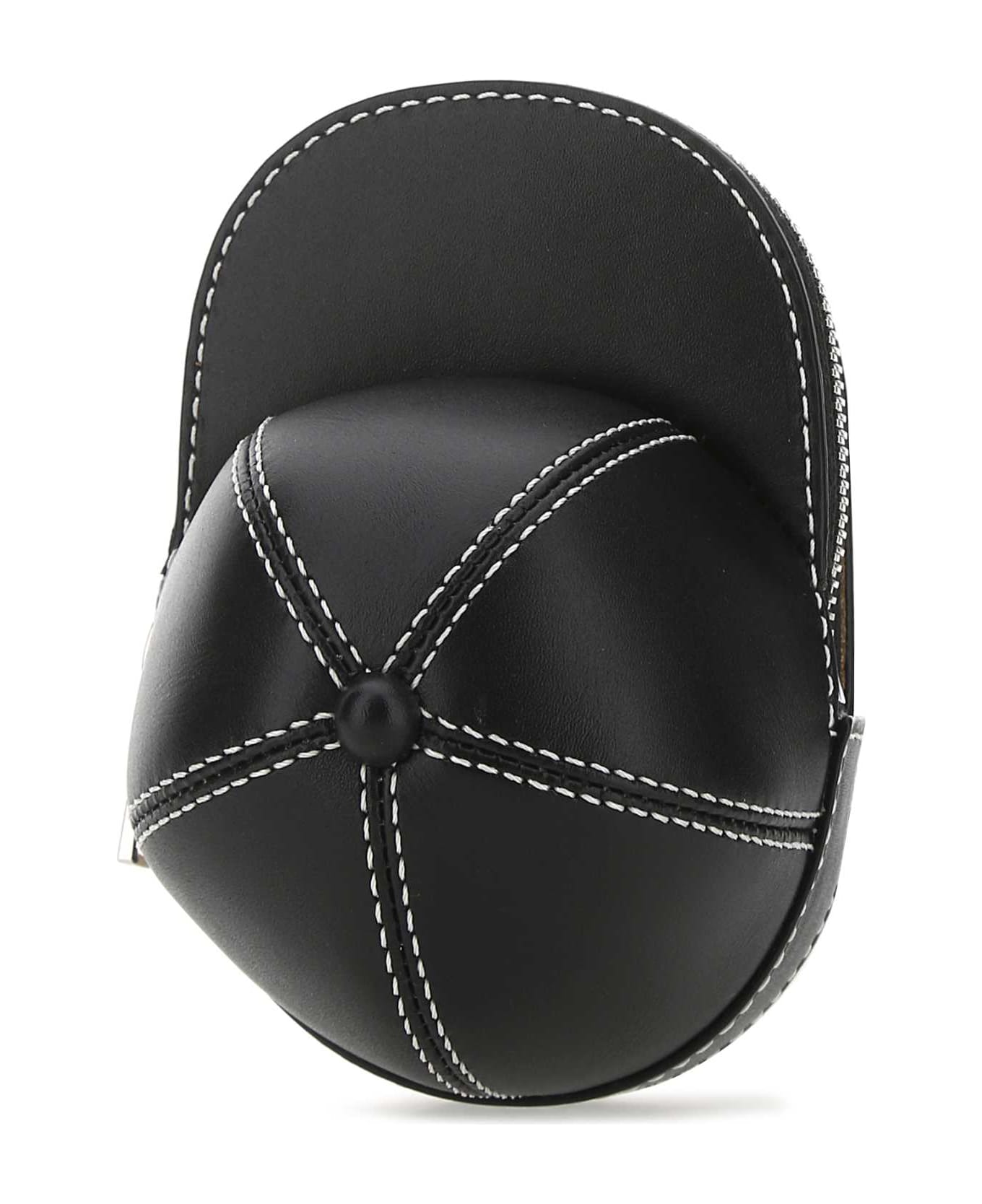 J.W. Anderson Black Leather Mini Cap Crossbody Bag - Black