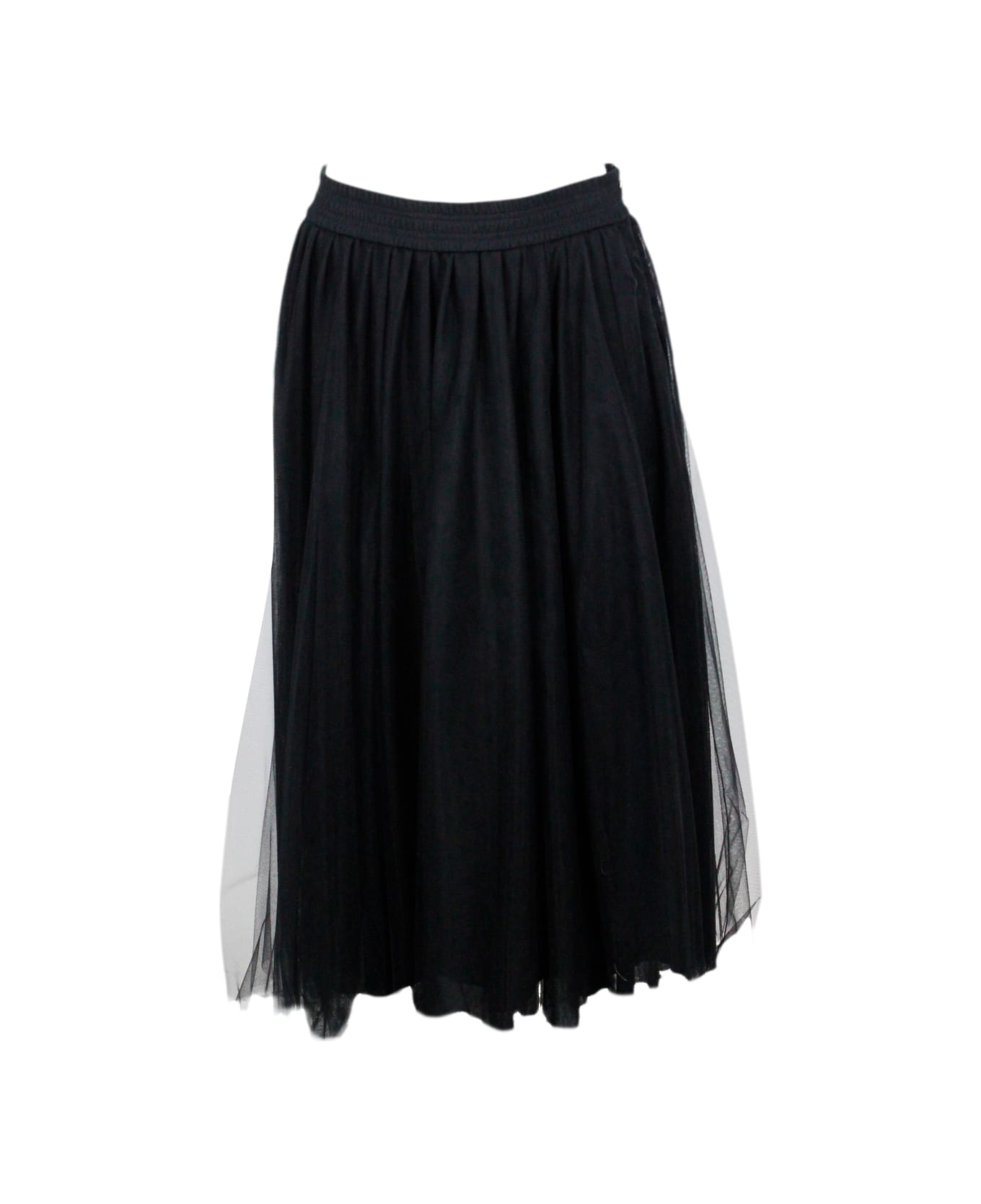 Fabiana Filippi Long Tulle Skirt With Elastic Waist - Black