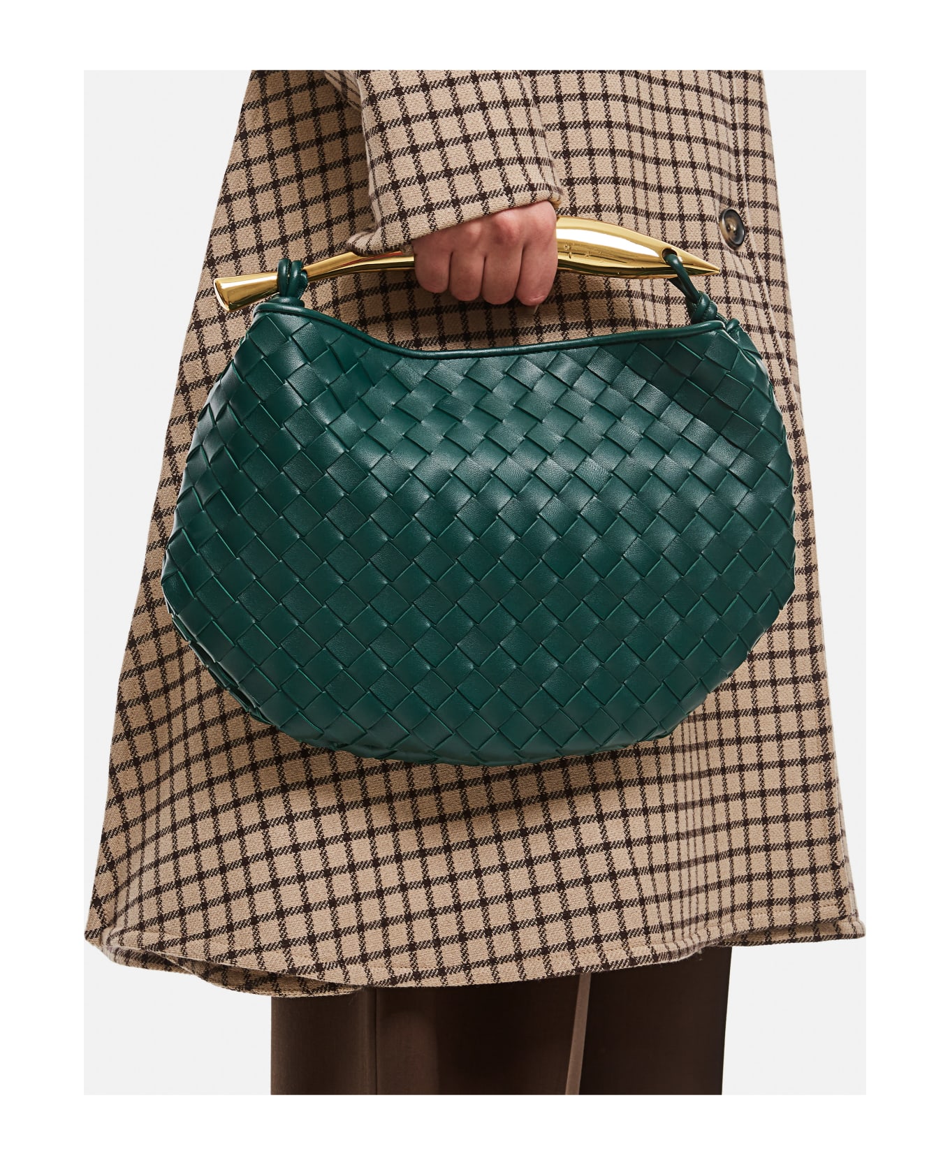 Bottega Veneta Sardine Leather Top Handle Bag - Green