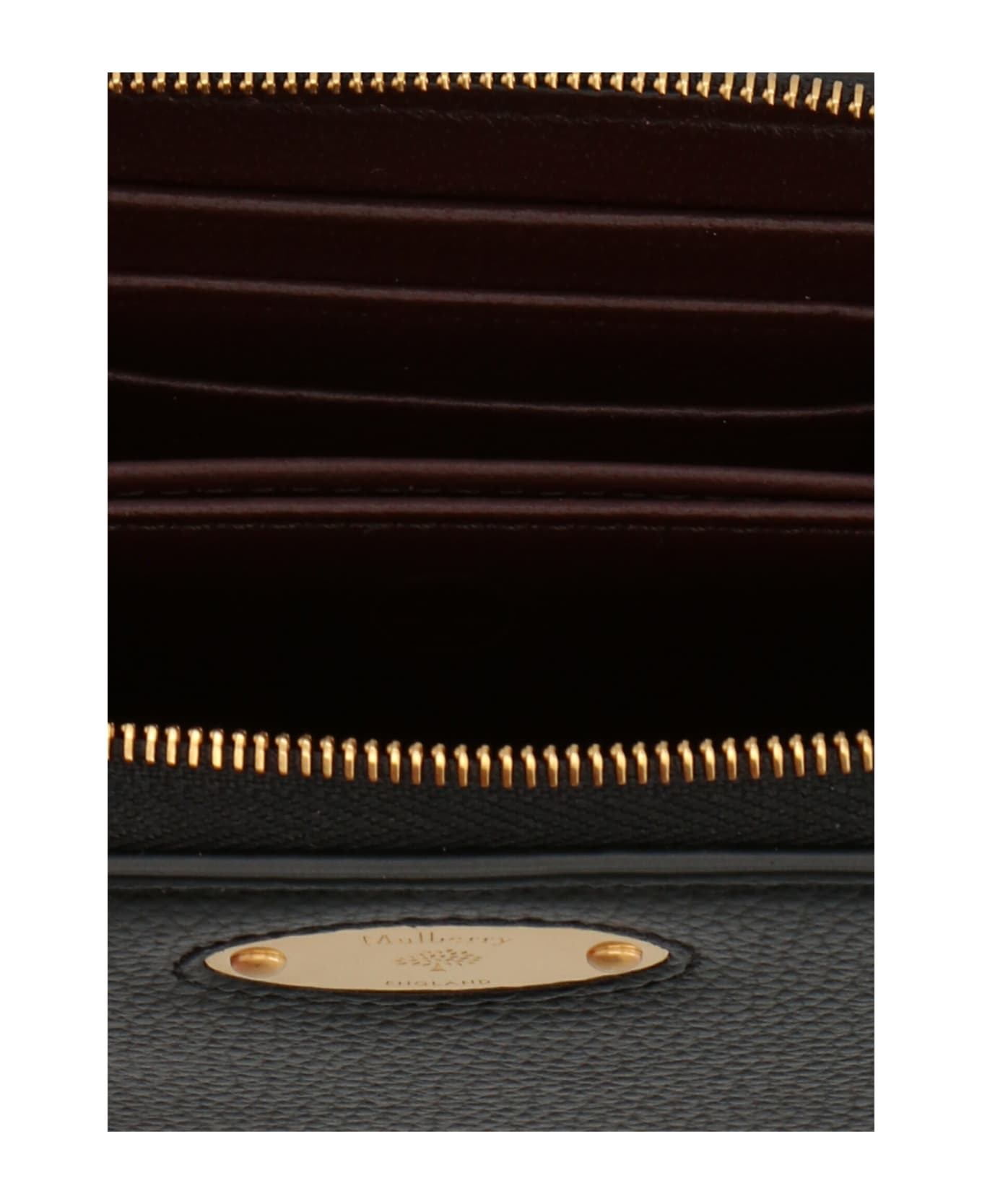 Mulberry Logo Plaque Wallet - Black