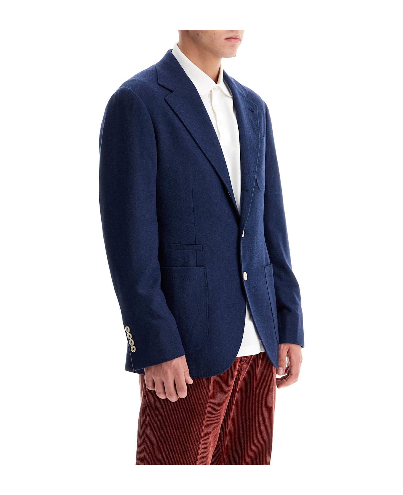 Brunello Cucinelli Wool, Silk And Cashmere Blend - BLU COLORATO (Blue)