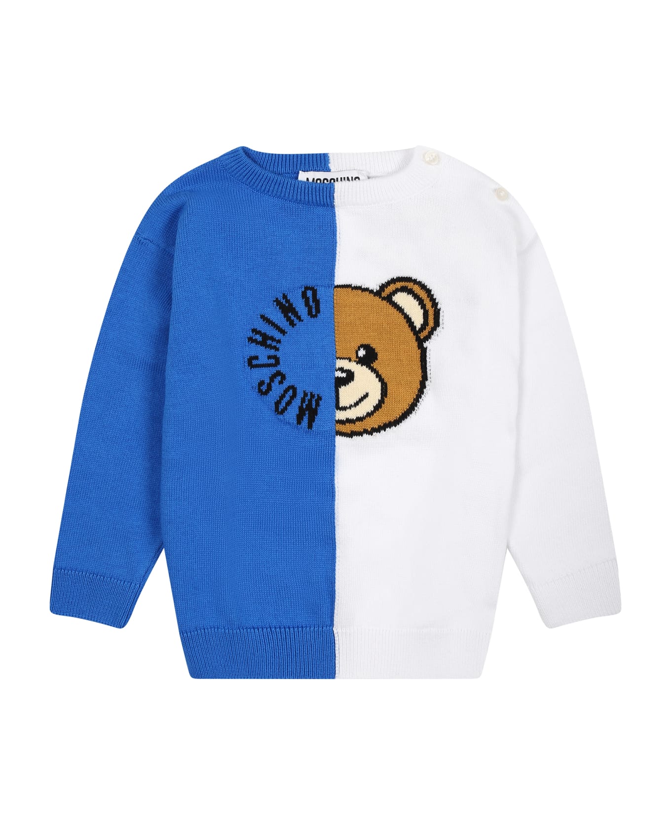 Moschino Multicolor Sweater For Baby Boy With Teddy Bear - Multicolor