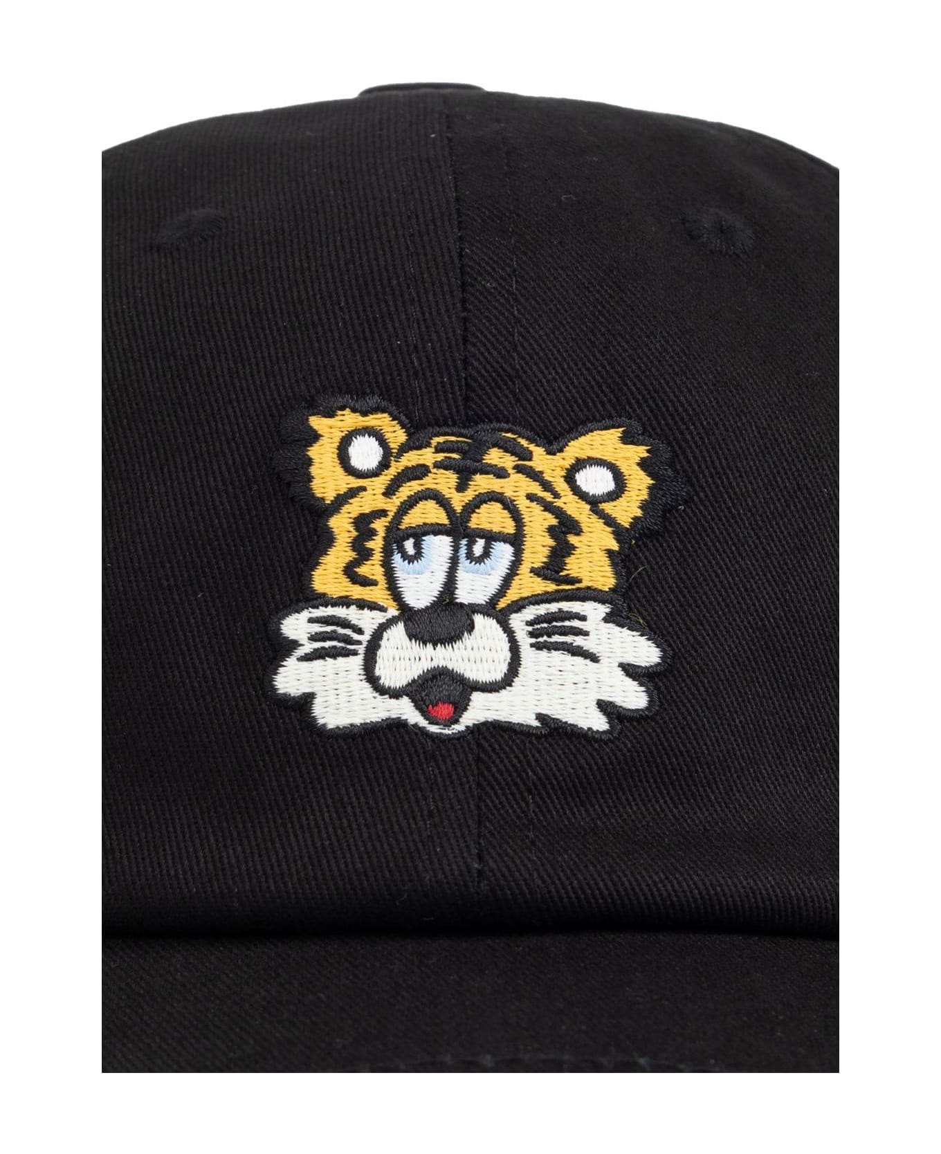 Kenzo Tiger Embroidered Curved Peak Cap - Nero