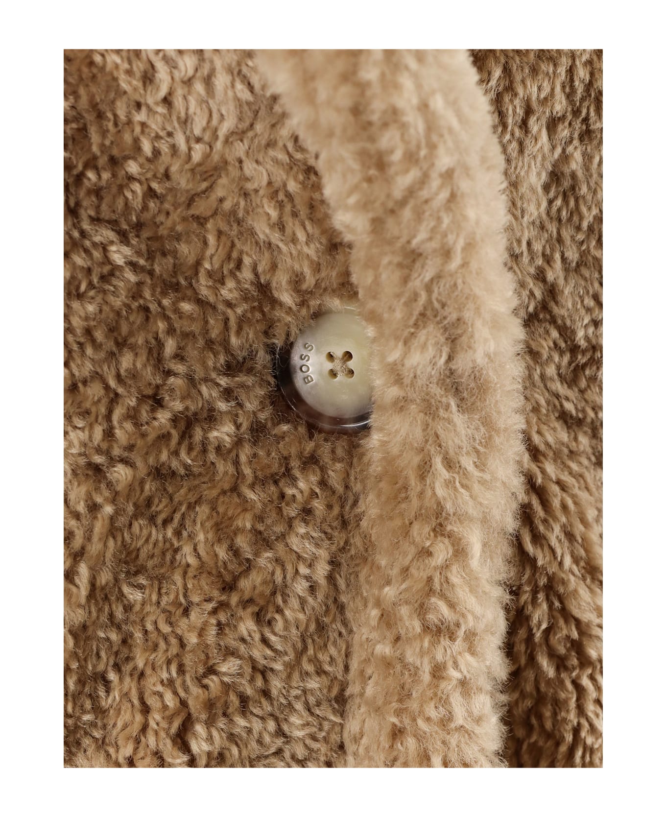 Hugo Boss Catedy Synthetic Fur Coat - Rust copper