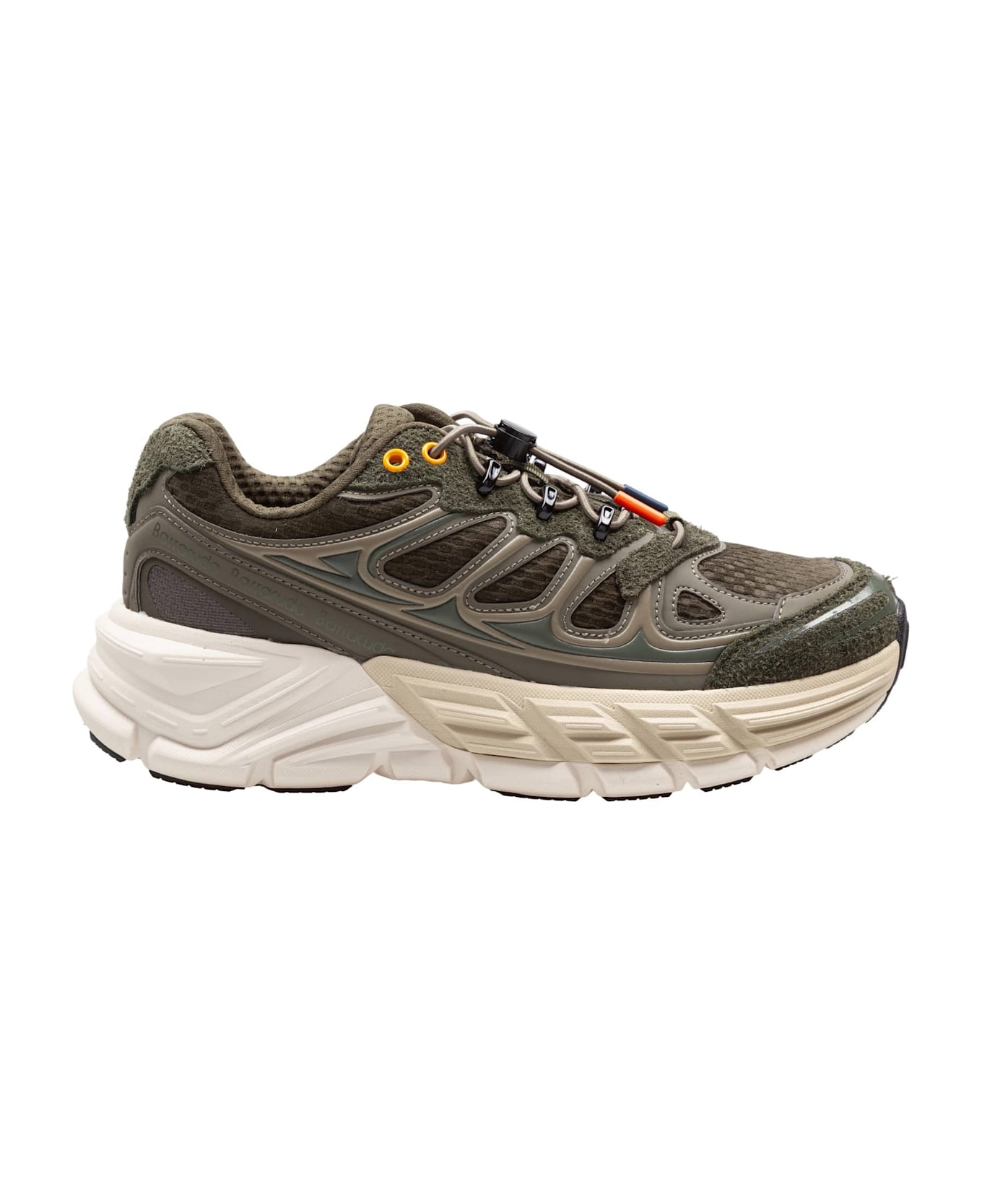 Barracuda Round-one Fabric And Suede Sneakers In Military Green - MILITARY