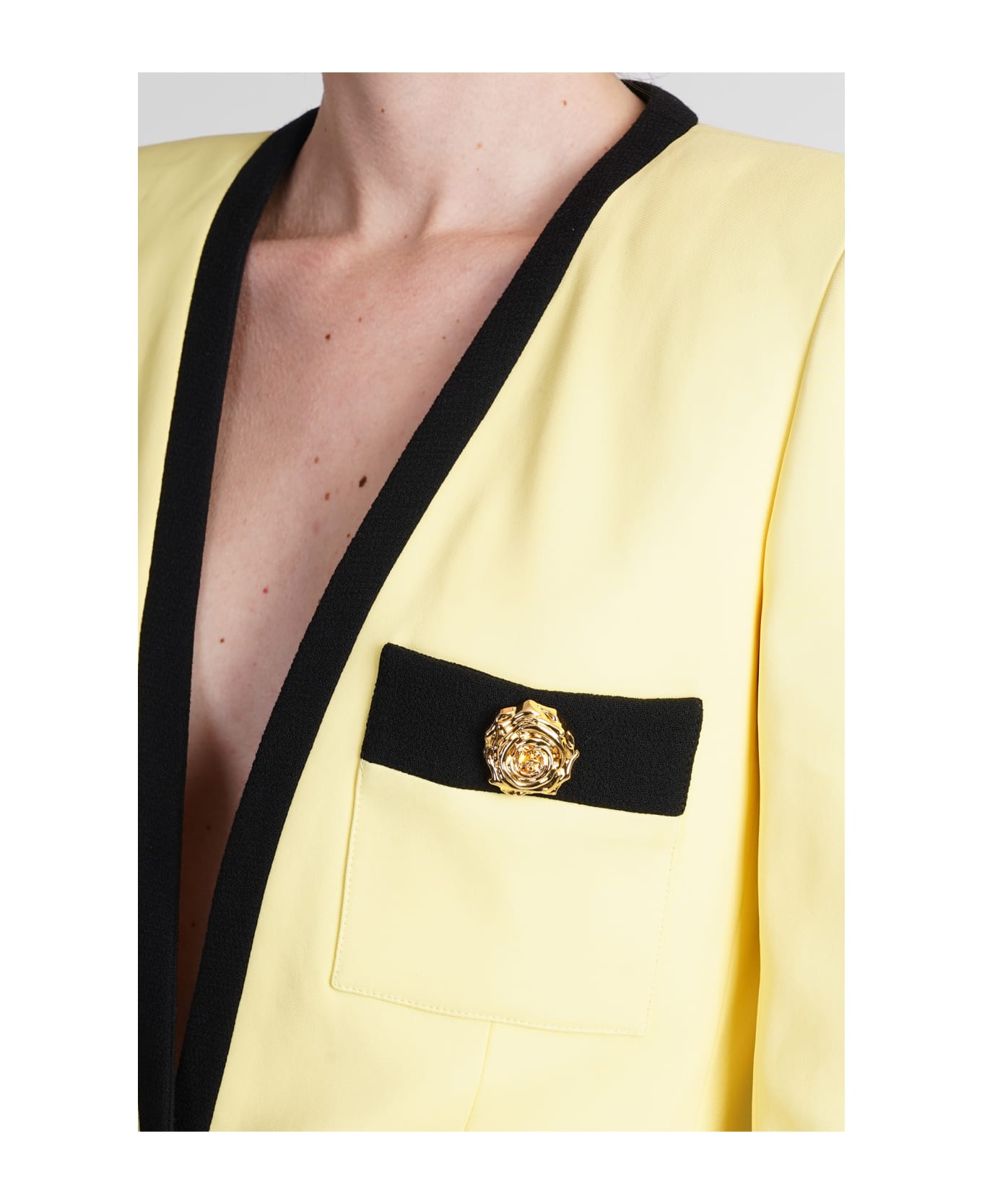 Balmain Blazer In Yellow Viscose - yellow