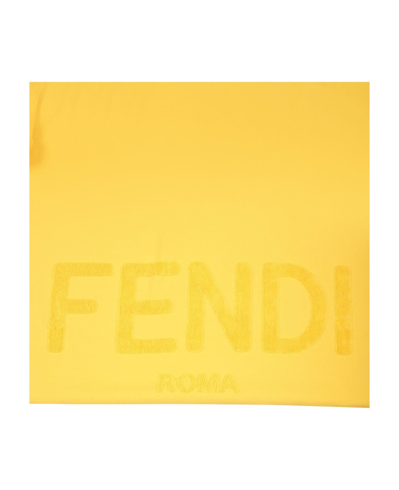 Fendi Yellow Beach Towel For Kids With Fendi Logo - Yellow アクセサリー＆ギフト