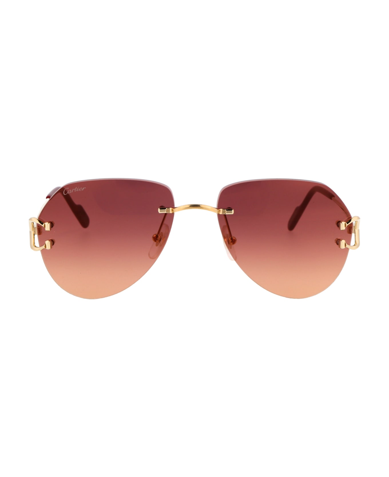 Cartier Eyewear Ct0001cs Sunglasses - 014 gold gold red