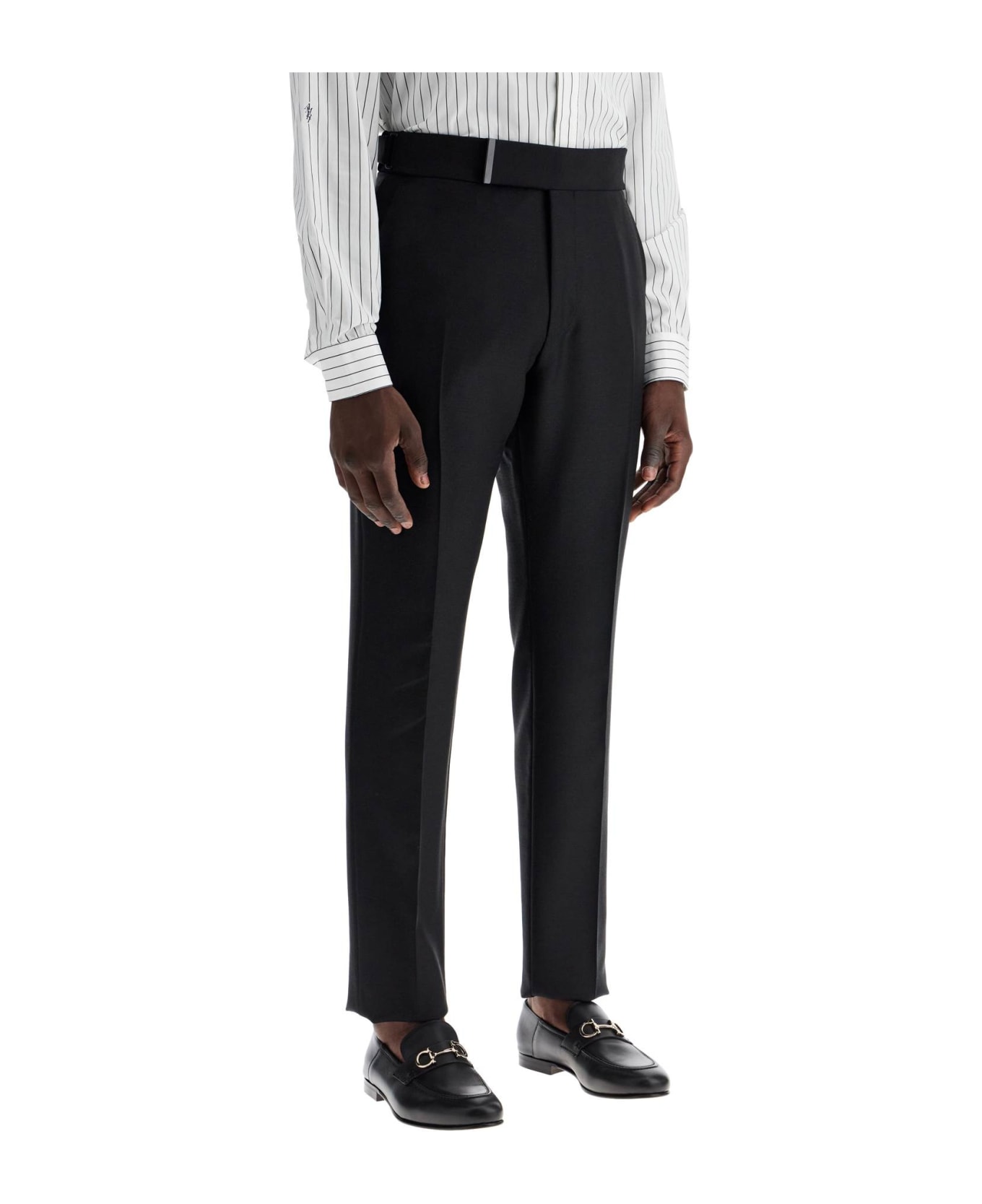 Tom Ford Tailored Wool And Mohair Trousers - BLACK (Black)