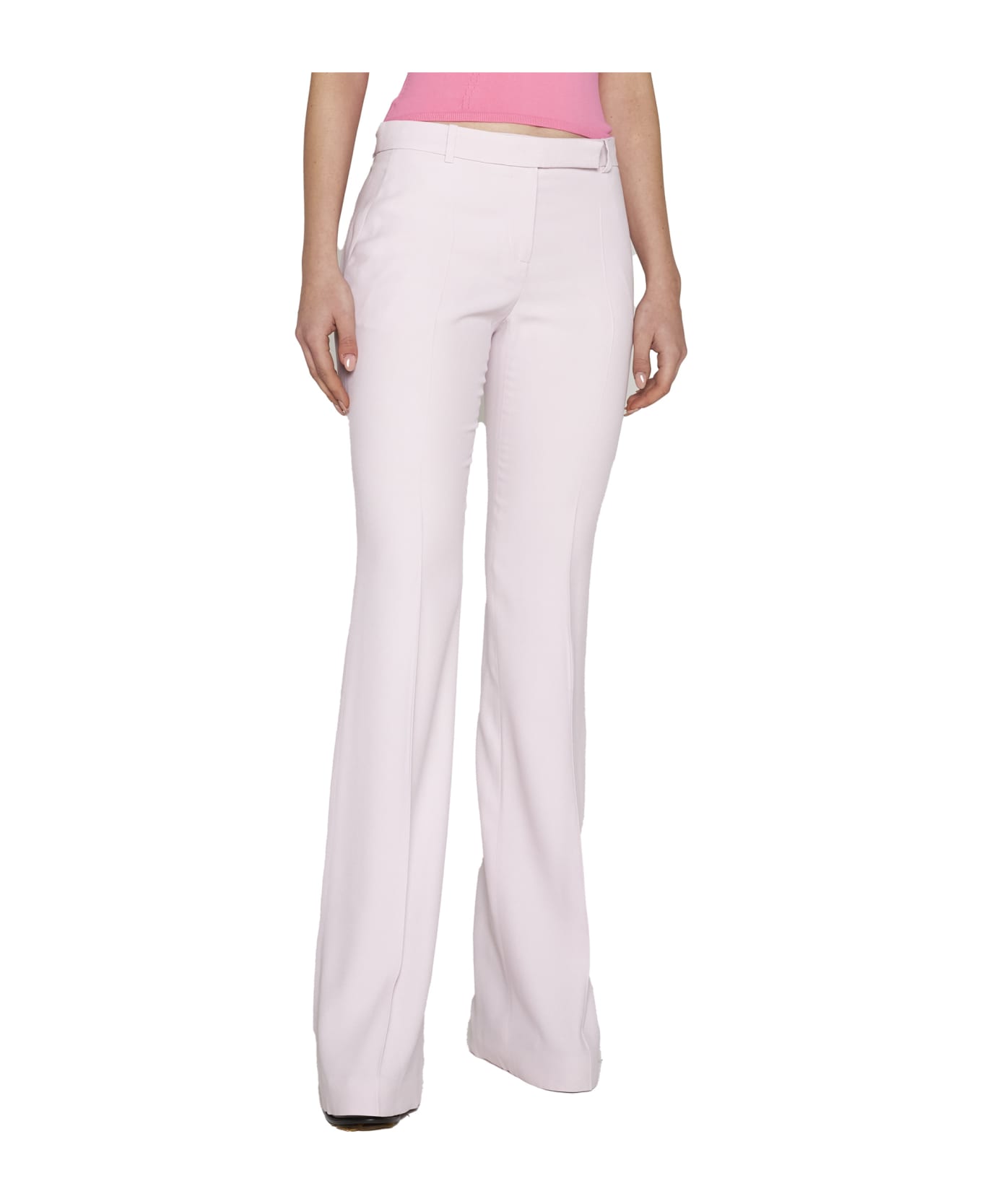 Alexander McQueen Flared Cr Trousers - Pink