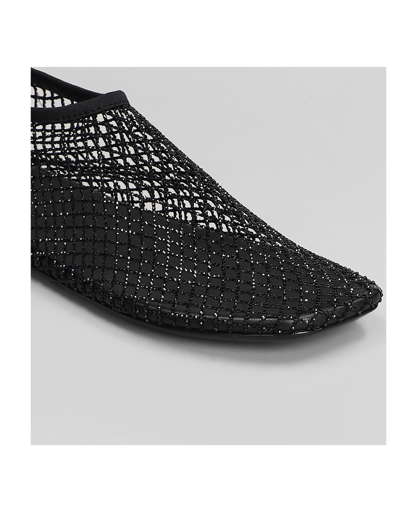 Christopher Esber Minette Crystal Mesh Ballet Flats In Black Nylon - black