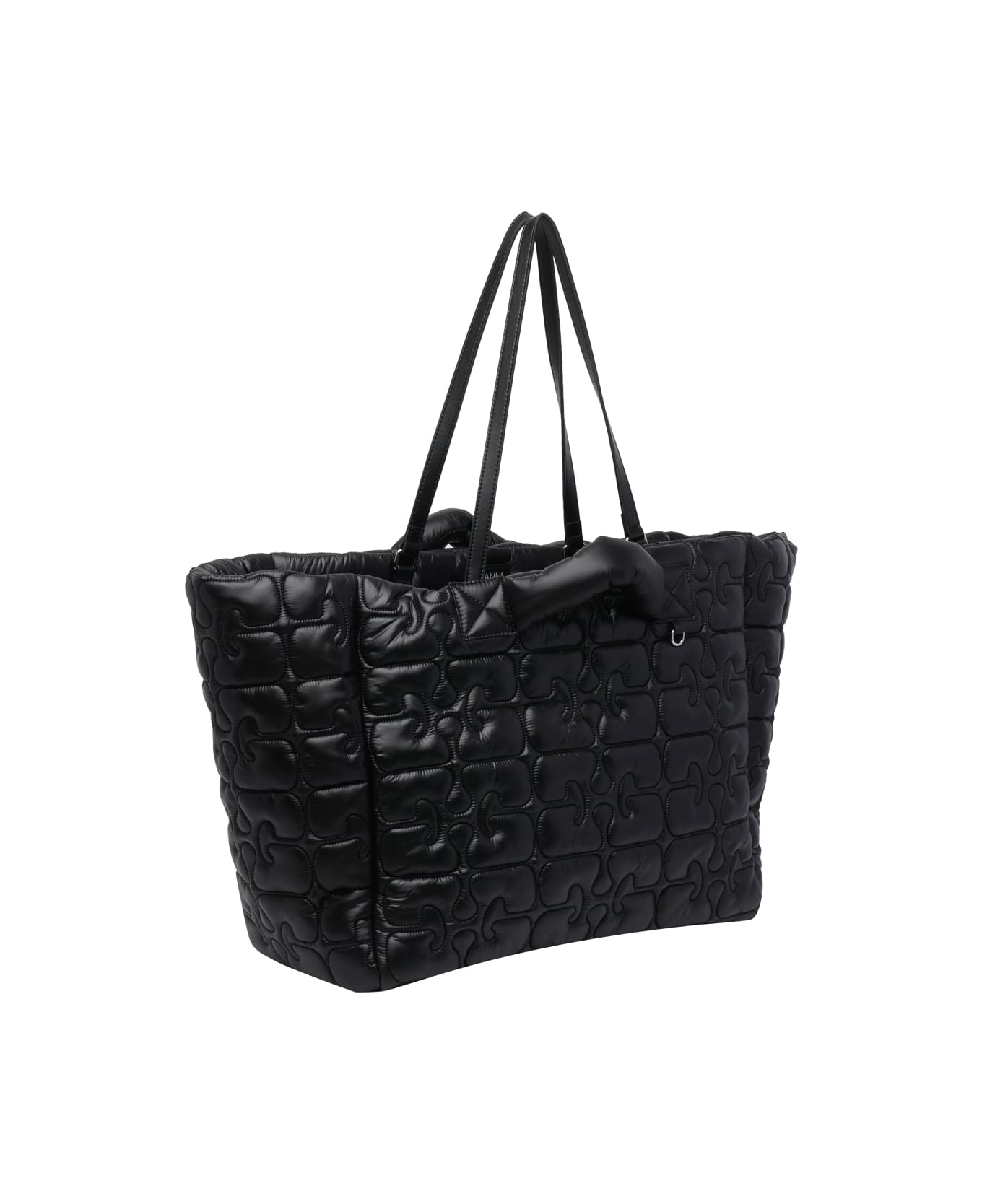 Ganni Re-tech Quilted Tote Bag - Black