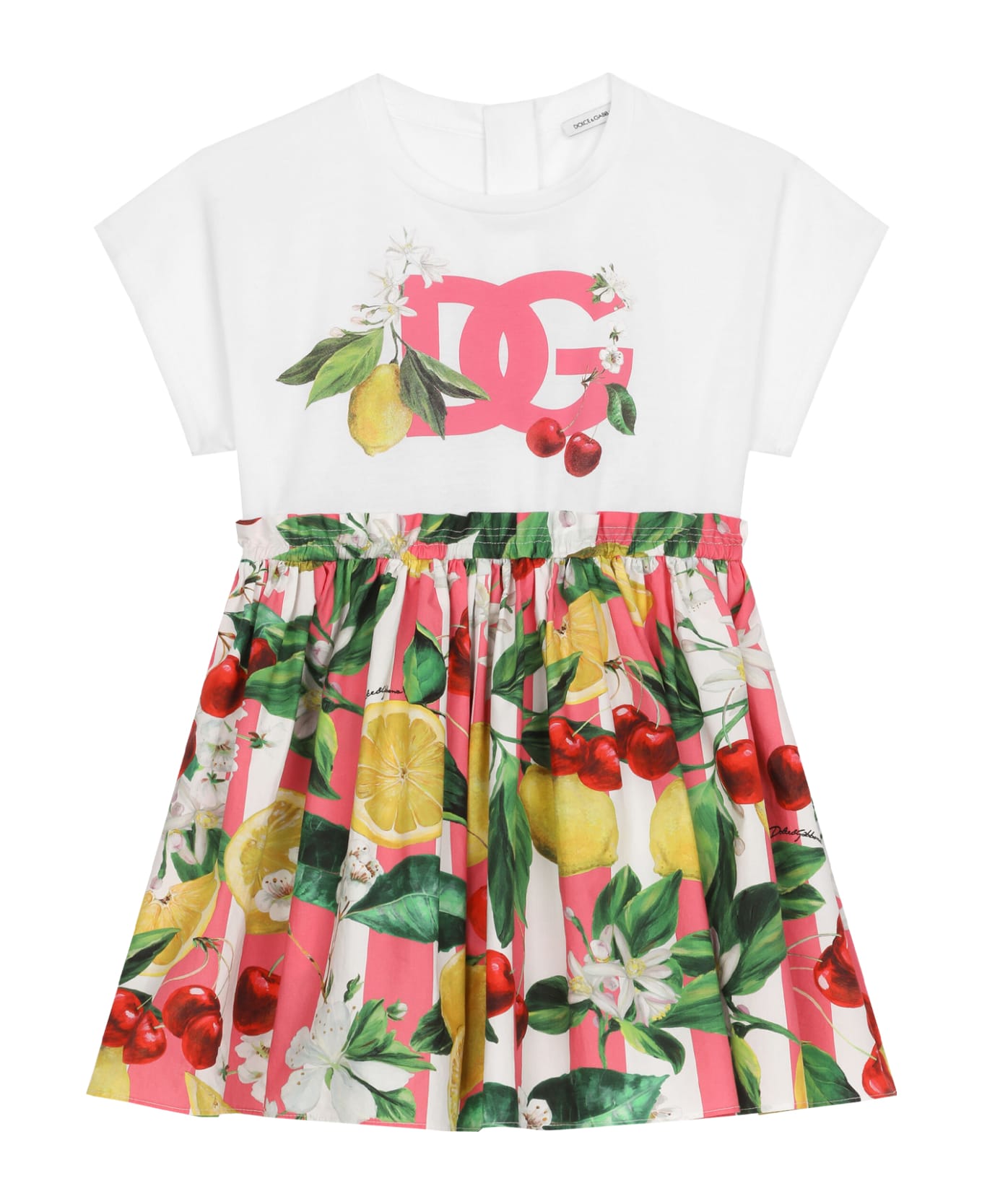 Dolce & Gabbana Dress With Lemon And Cherry Print - White ワンピース＆ドレス