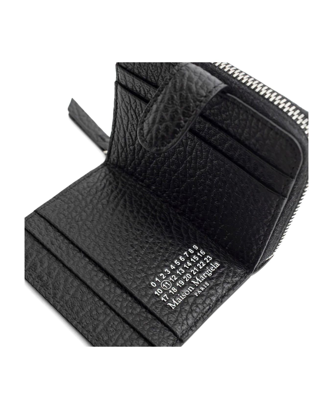 Maison Margiela Four Stitched Zip Around Wallet - BLACK 財布