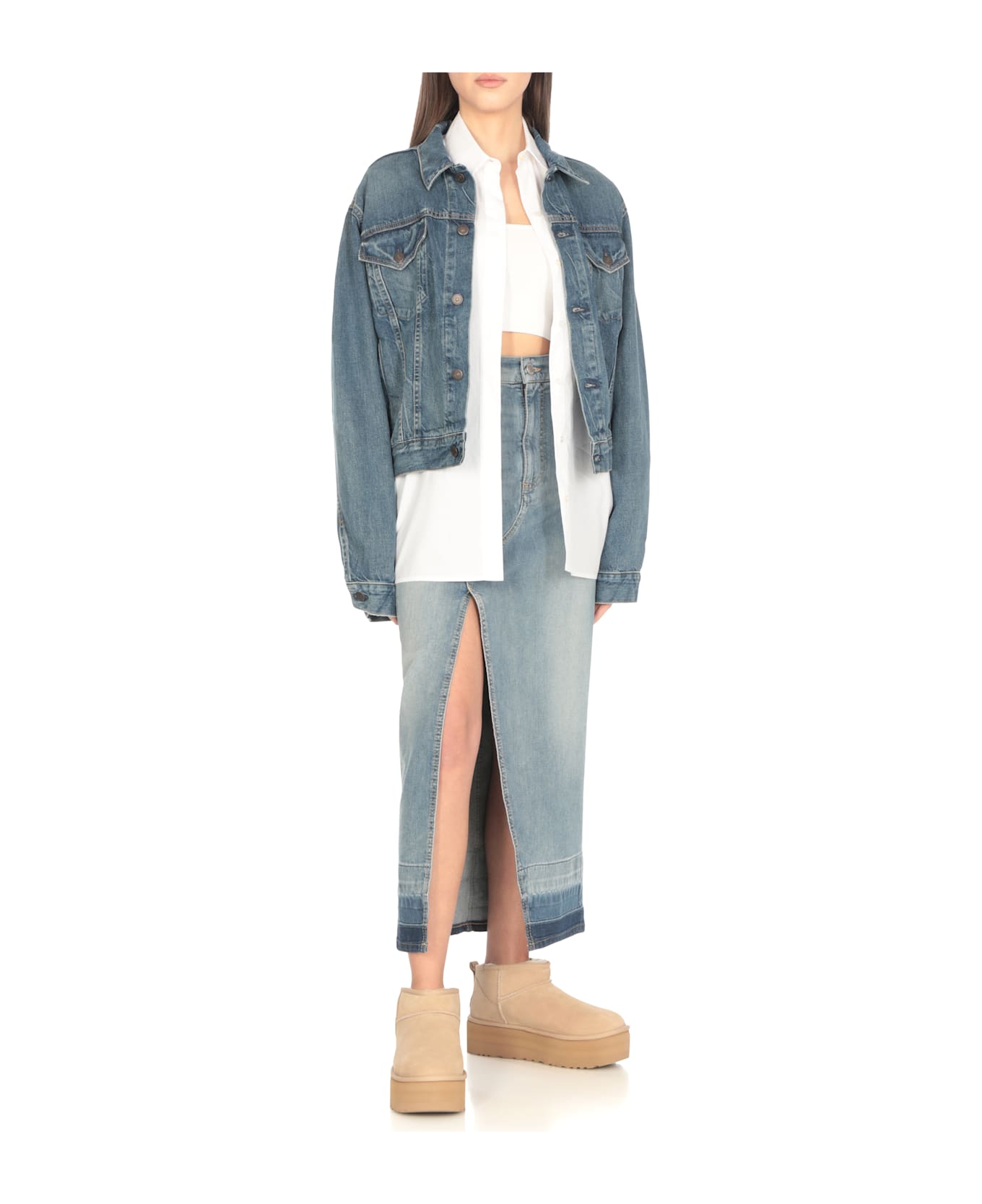 UGG Classic Ultra Mini Platform Ankle Boots - Beige