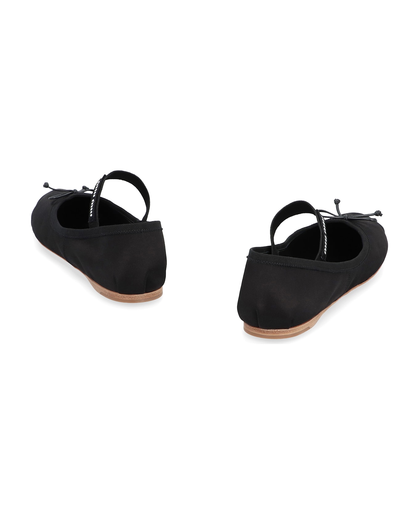 Miu Miu Satin Ballet Flats - black