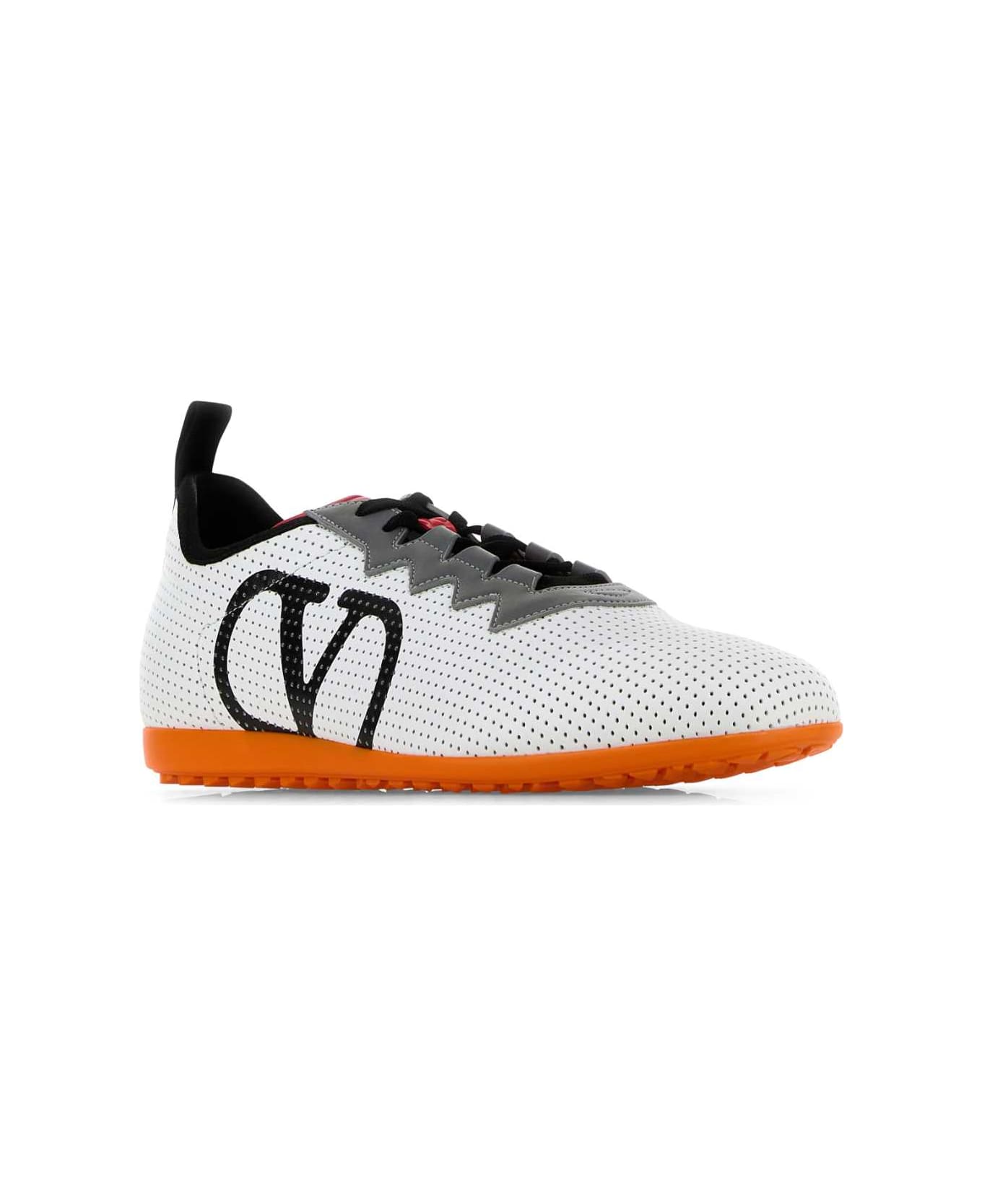 White Nappa Leather Chromathon Sneakers - Thumbnail 1