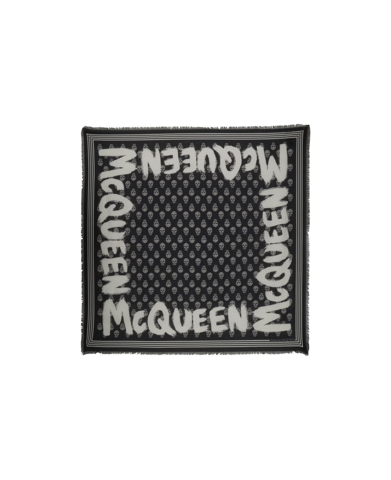 Alexander McQueen Graffiti Biker Scarf - BLACK