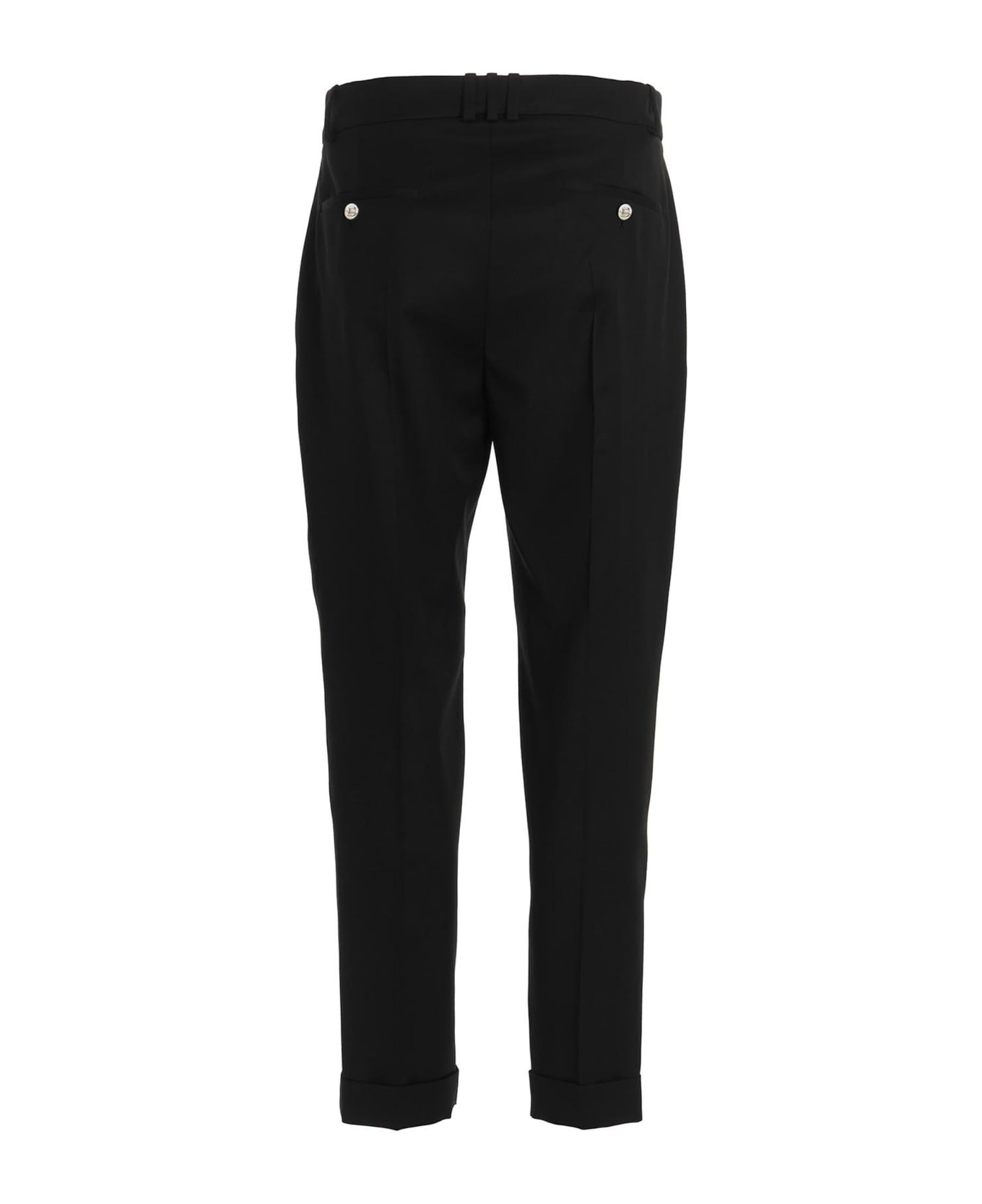 Balmain Pants In Black Wool - Black