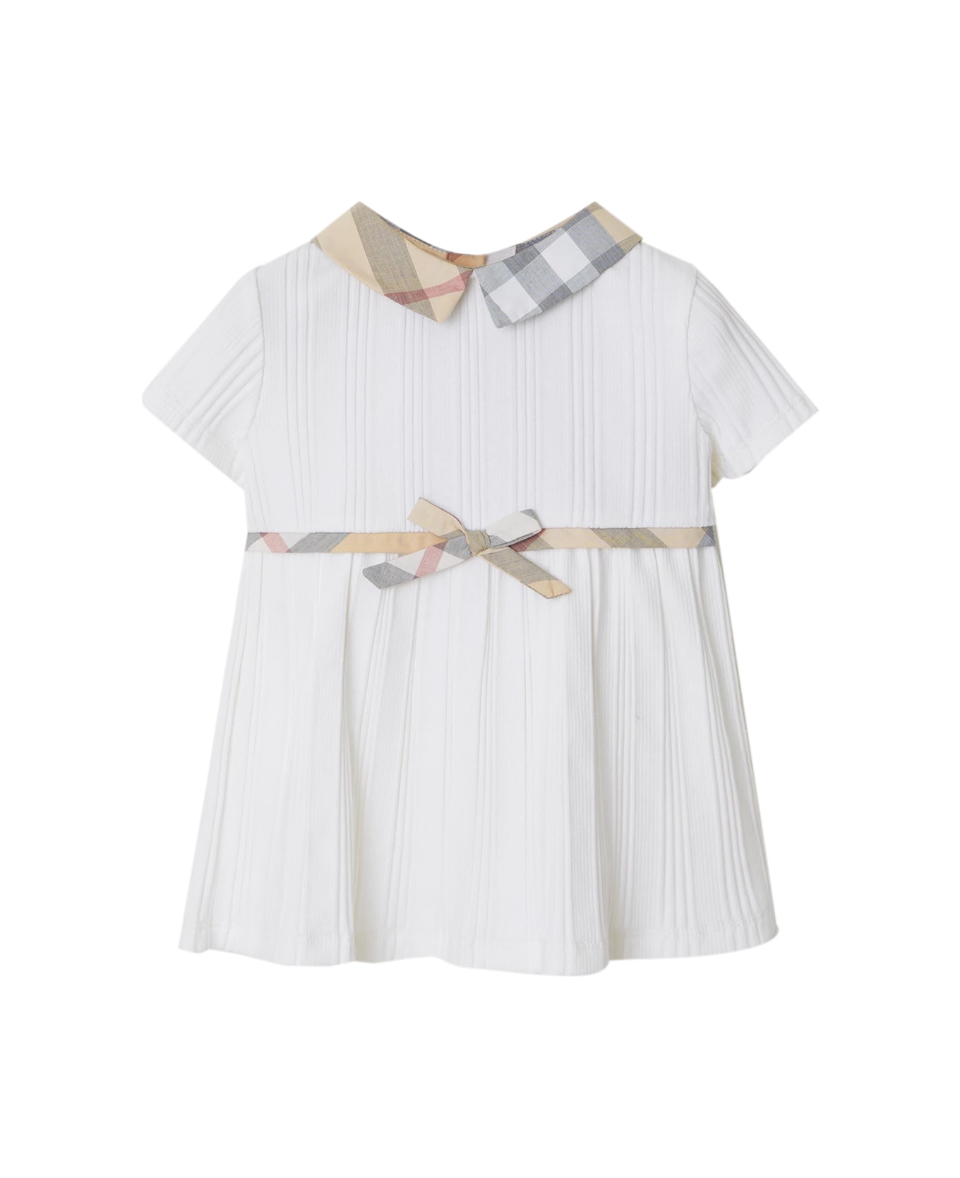 Burberry Stretch Cotton Dress With Bloomer Shorts - White
